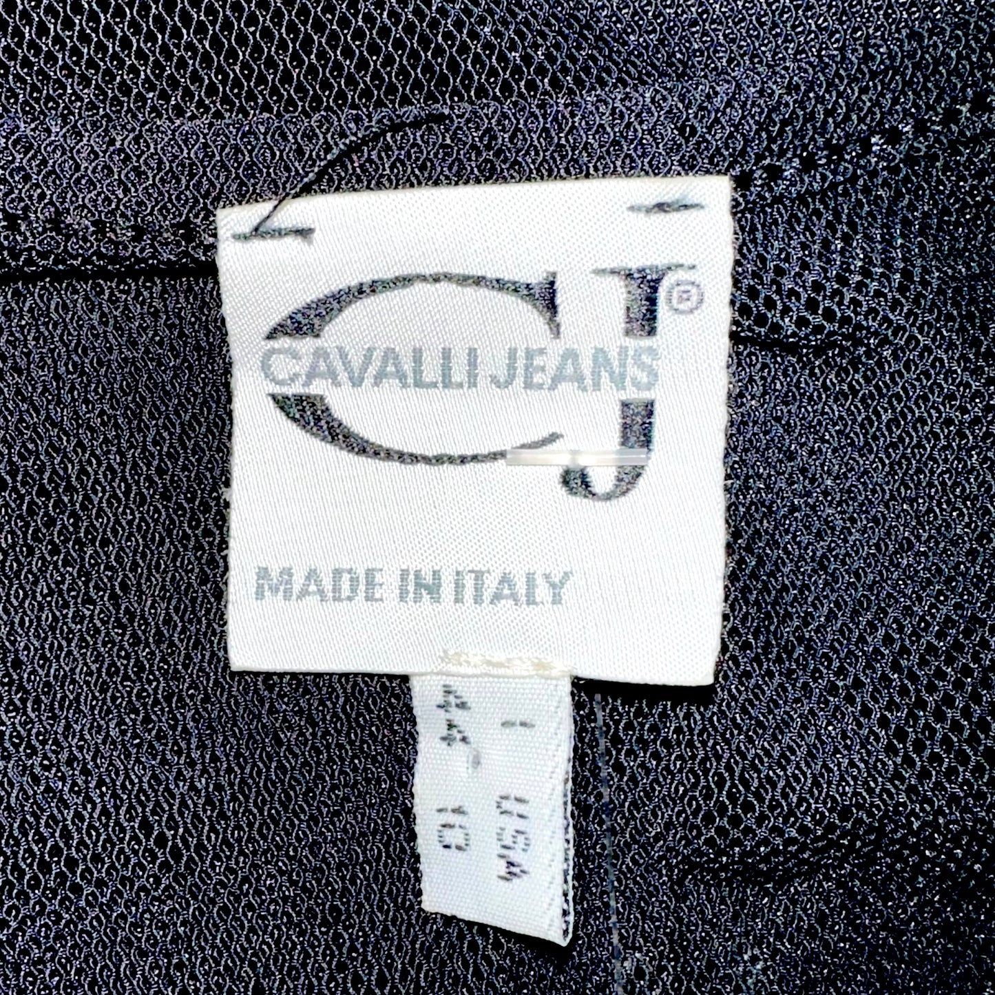 Roberto Cavalli Jeans Black & Silver Scorpio Mesh Back Tank Top