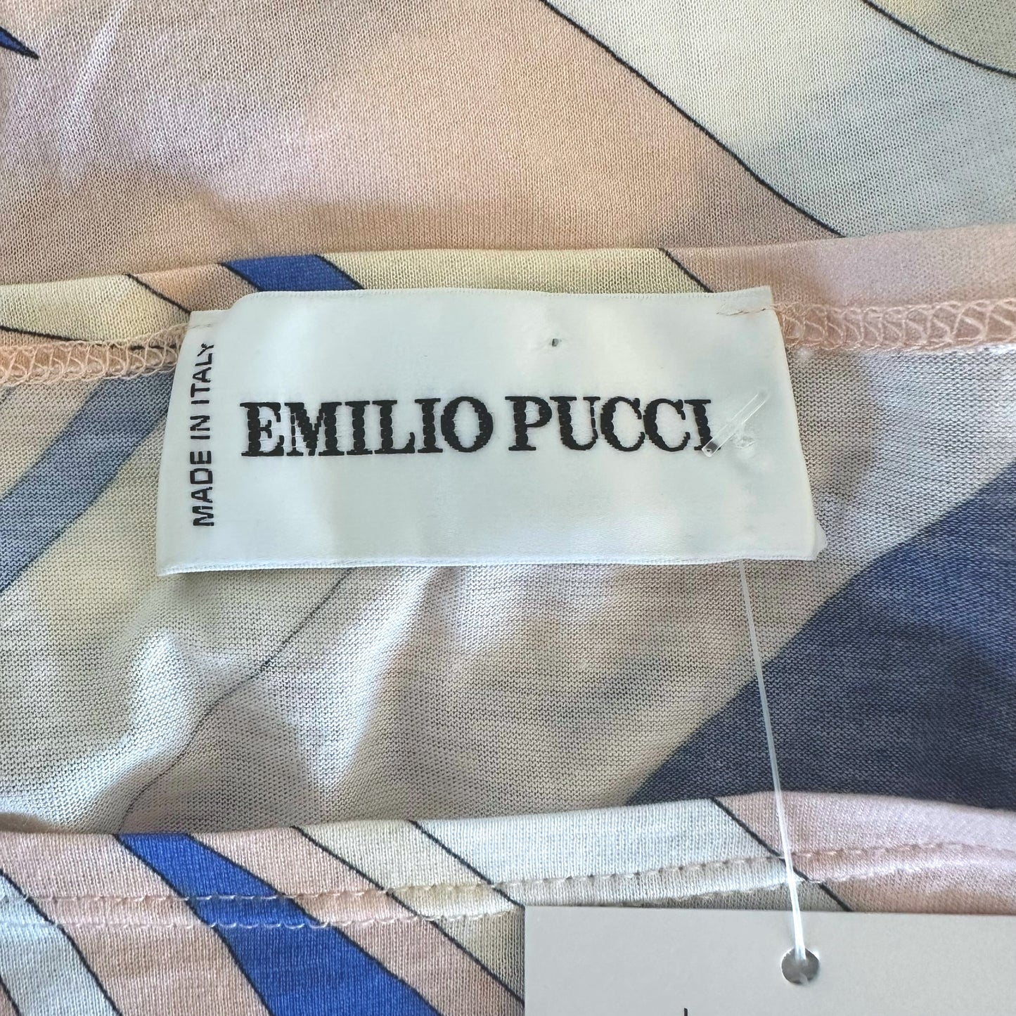 Emilio Pucci Pale Pink & Blue Printed T-Shirt Mini Dress