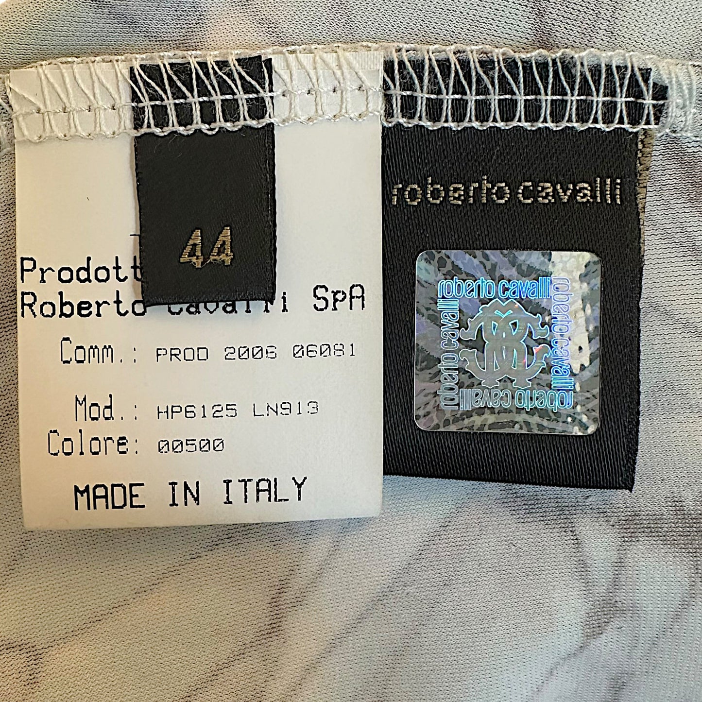 Roberto Cavalli 2006 Blue & Brown Scale Print Midi Dress