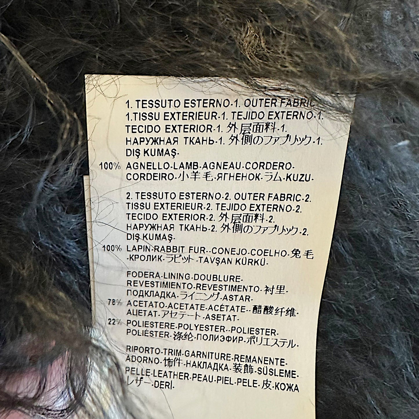 Versace Collection Black Mongolian Sheep Fur Vest NEW