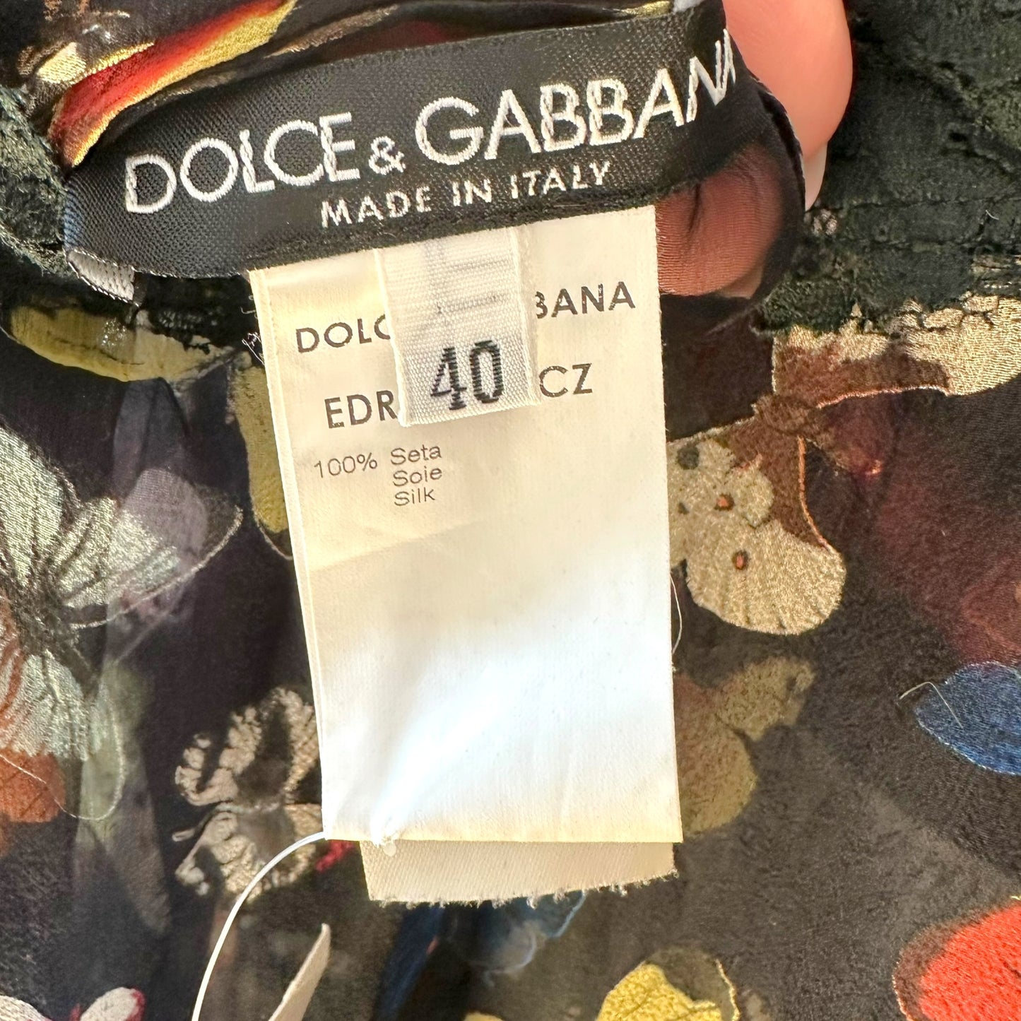 Dolce & Gabbana F/W 2001 Sheer Butterfly Print Silk & Lace Midi Dress