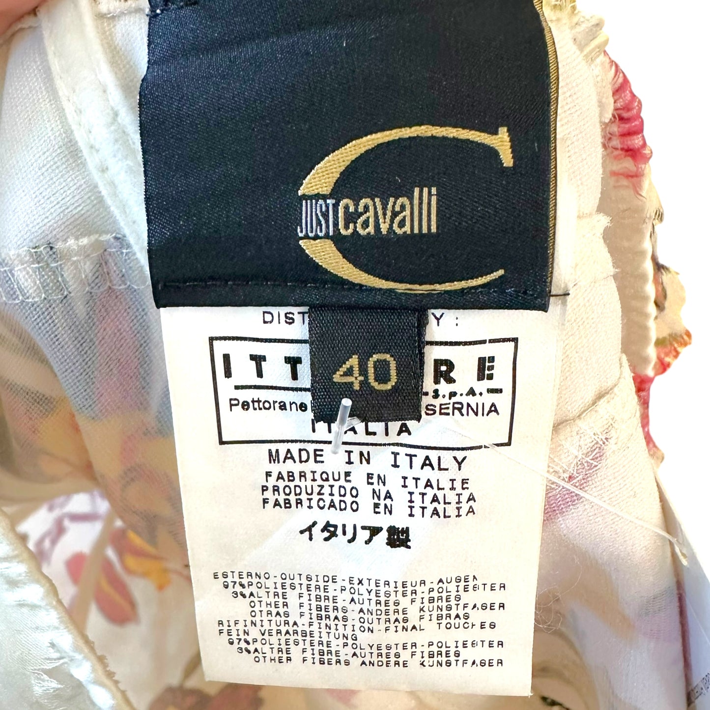 Just Cavalli Roberto Cavalli White Floral Strapless Bustier