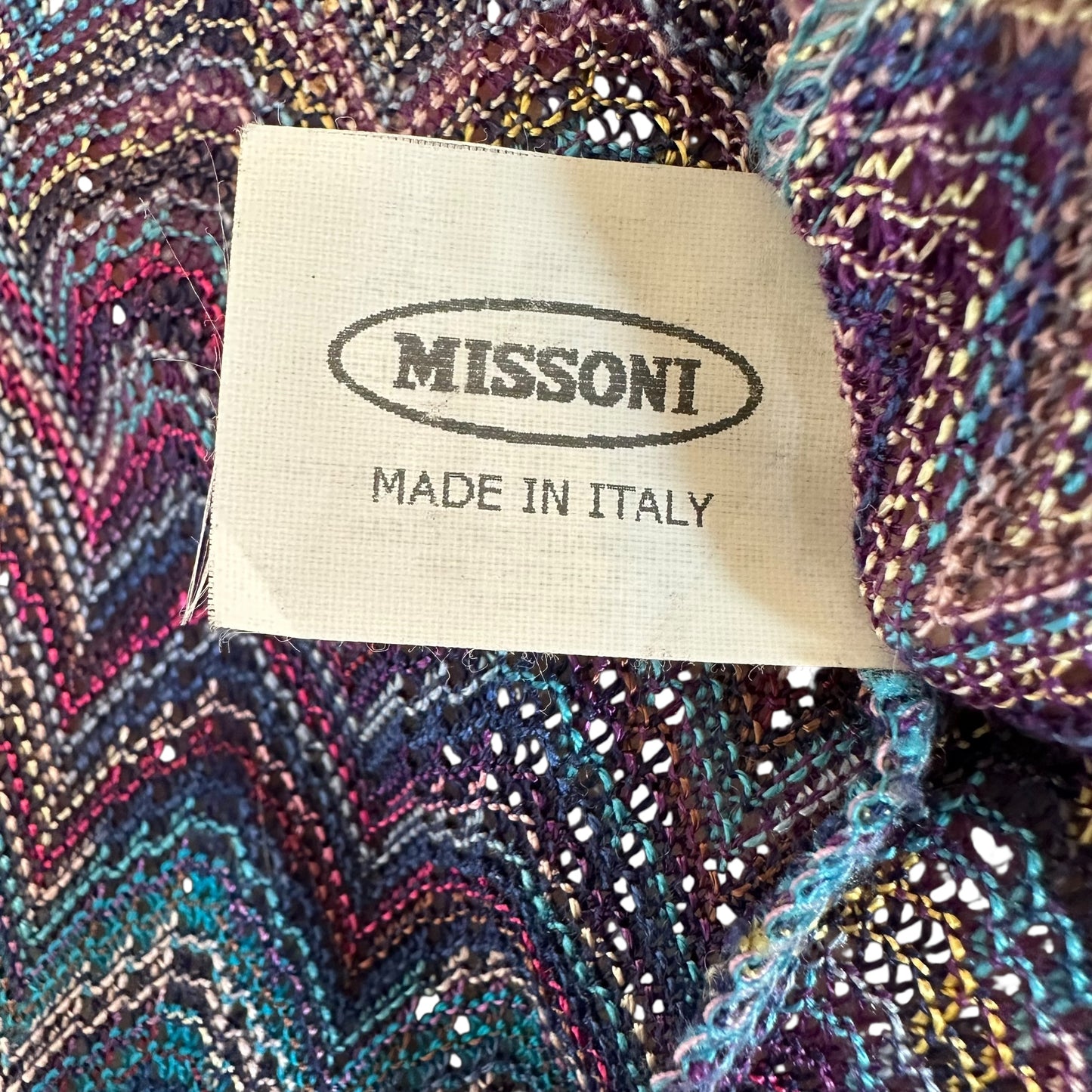 Missoni Blue Chevorn Knit Midi Skirt