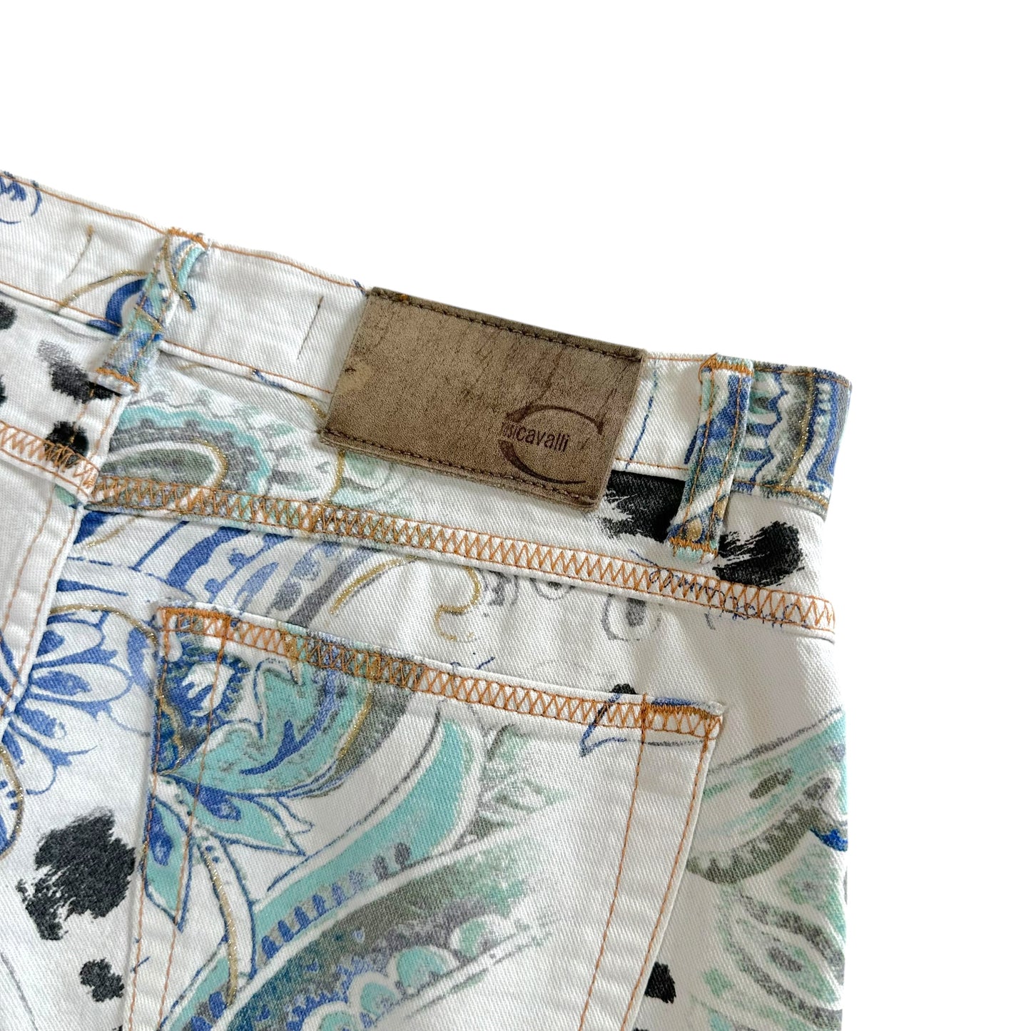 Just Cavalli Roberto Cavalli Blue Paisley & Leopard Printed Jeans - Outfit Repeater