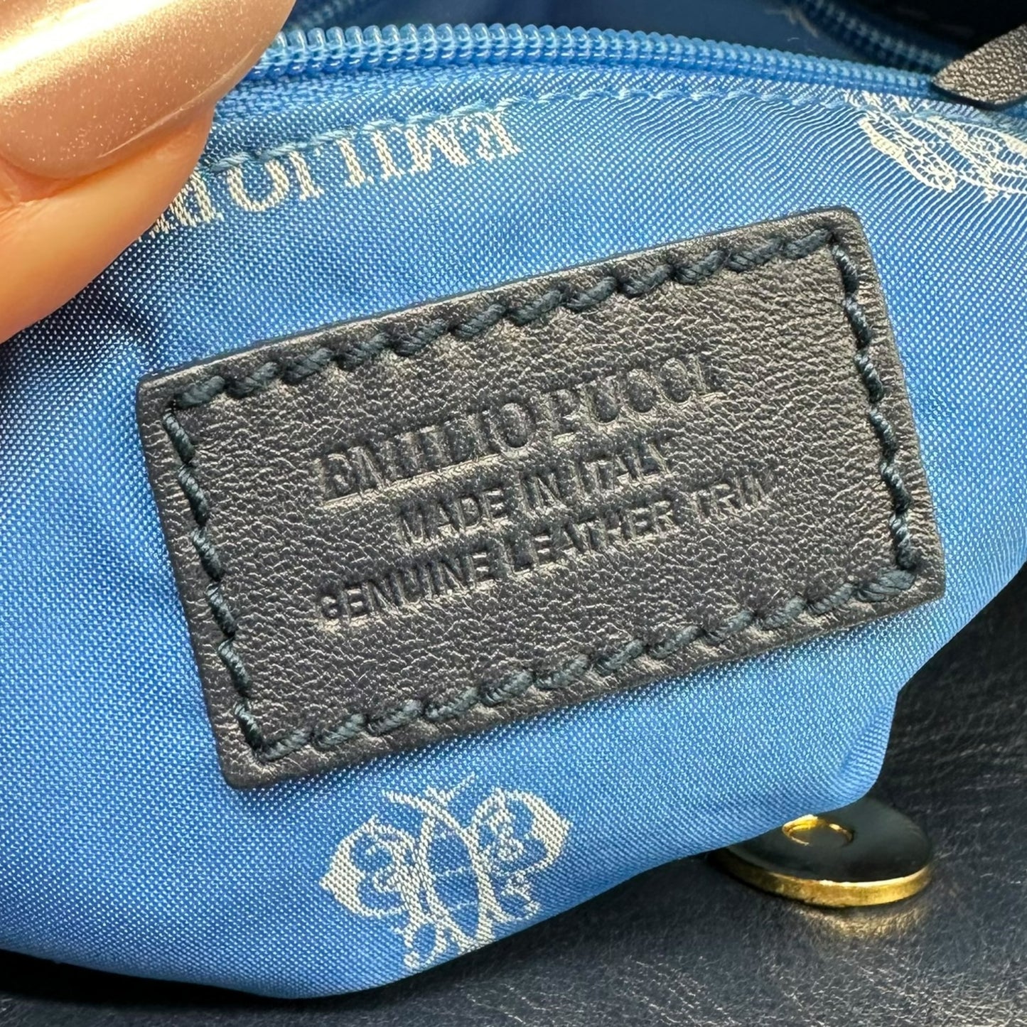 Emilio Pucci Brown & Blue Printed Shoulder Bag - Outfit Repeater