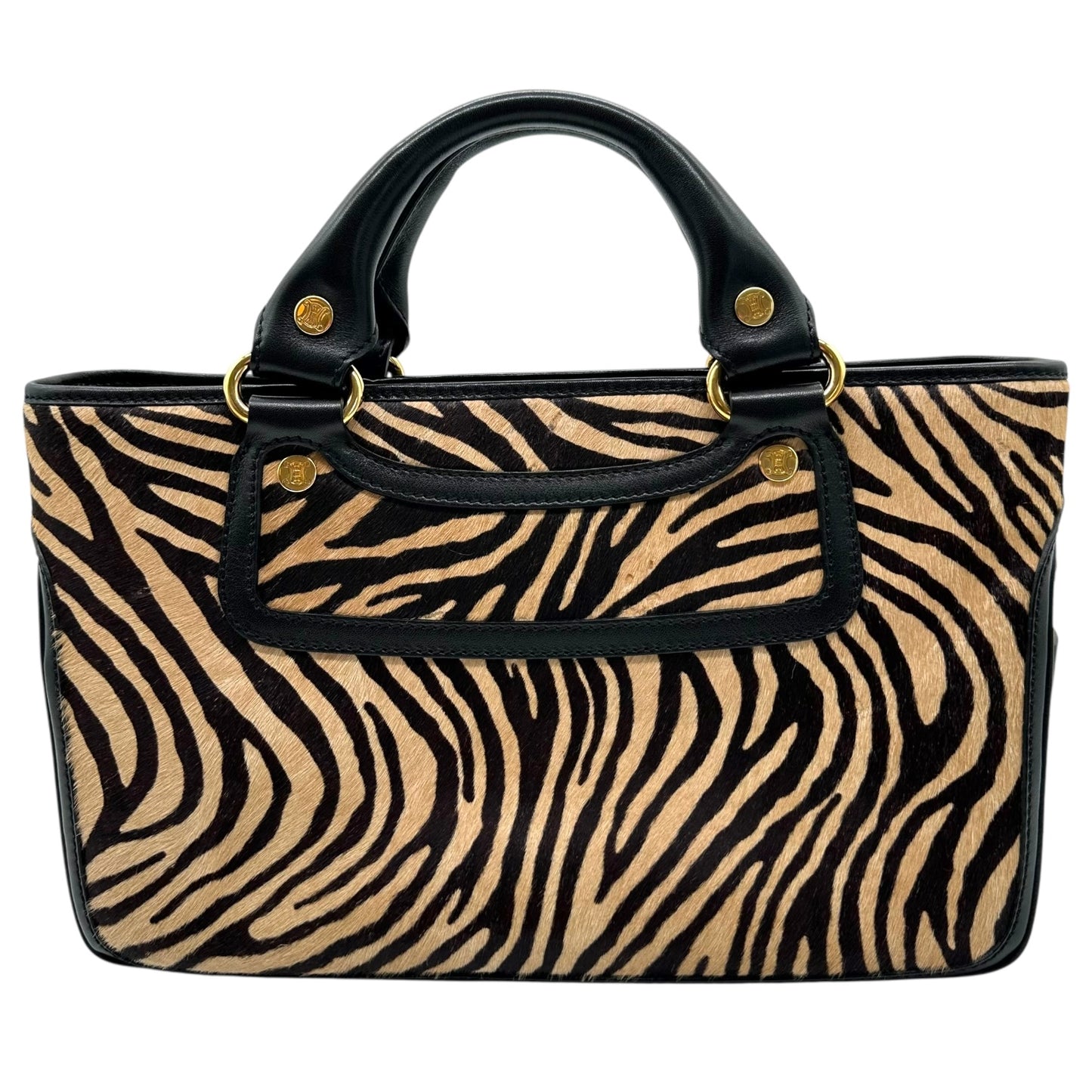 Celine by Michael Kors Tan Zebra Print Ponyhair Boogie Bag