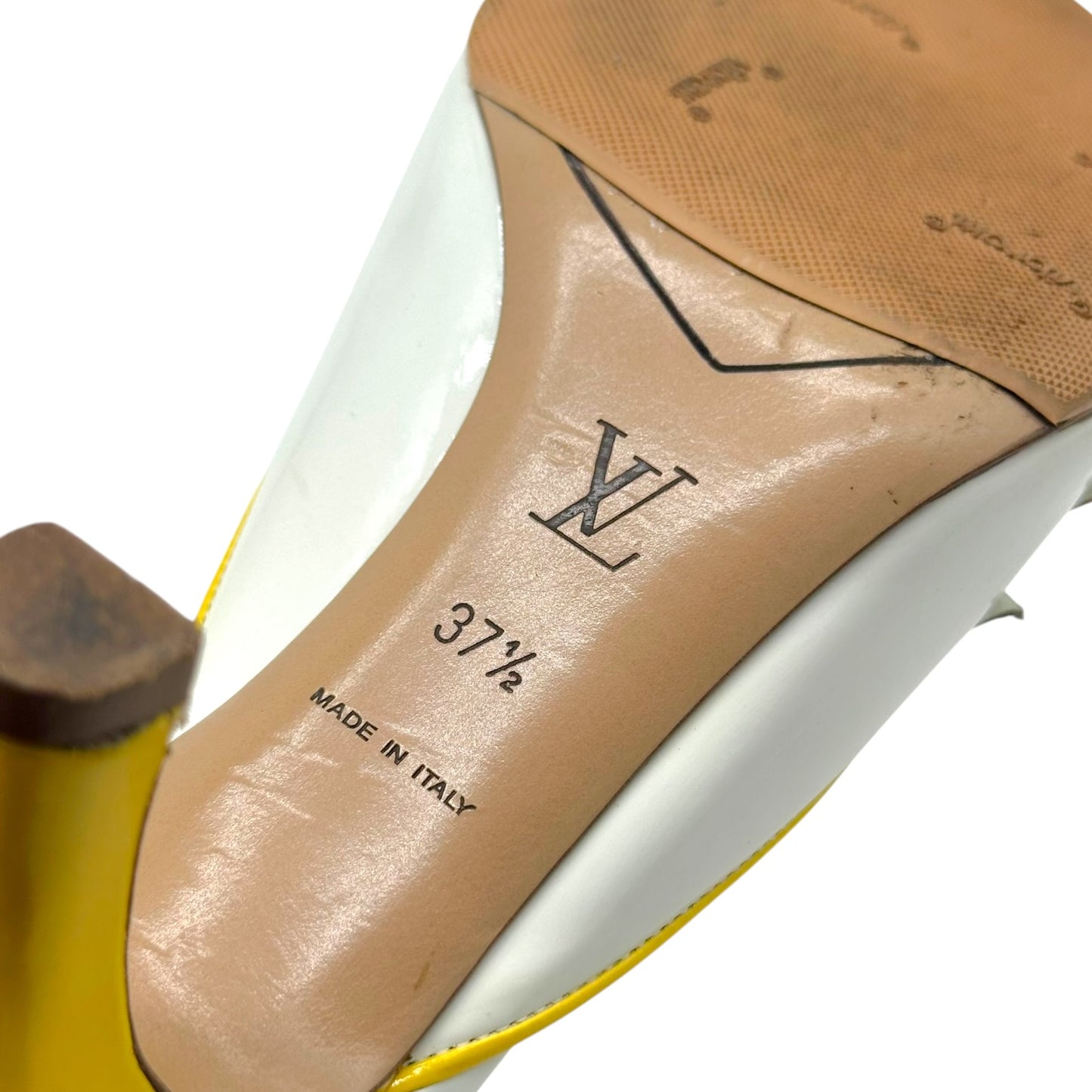 Louis Vuitton Multicolor Logo Flower Applique Kitten Heel Mules - Outfit Repeater