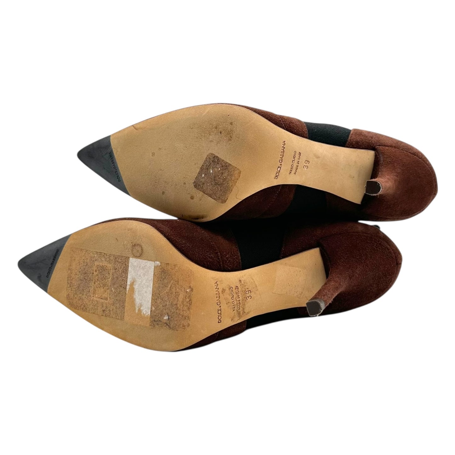 Dolce & Gabbana Brown Suede Lace Up Heeled Ankle Boots