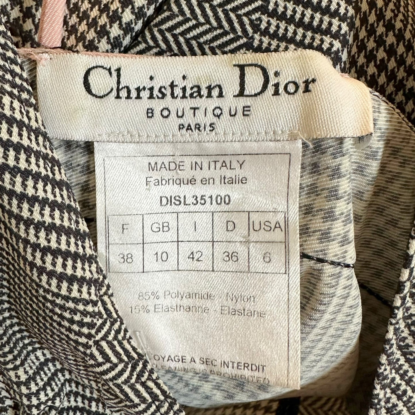 Christian Dior S/S 2006 Houndstooth Halter Tank