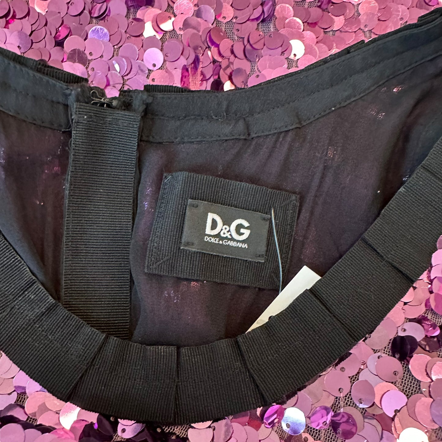 D&G Dolce & Gabbana Purple Sequin Mini Tank Dress