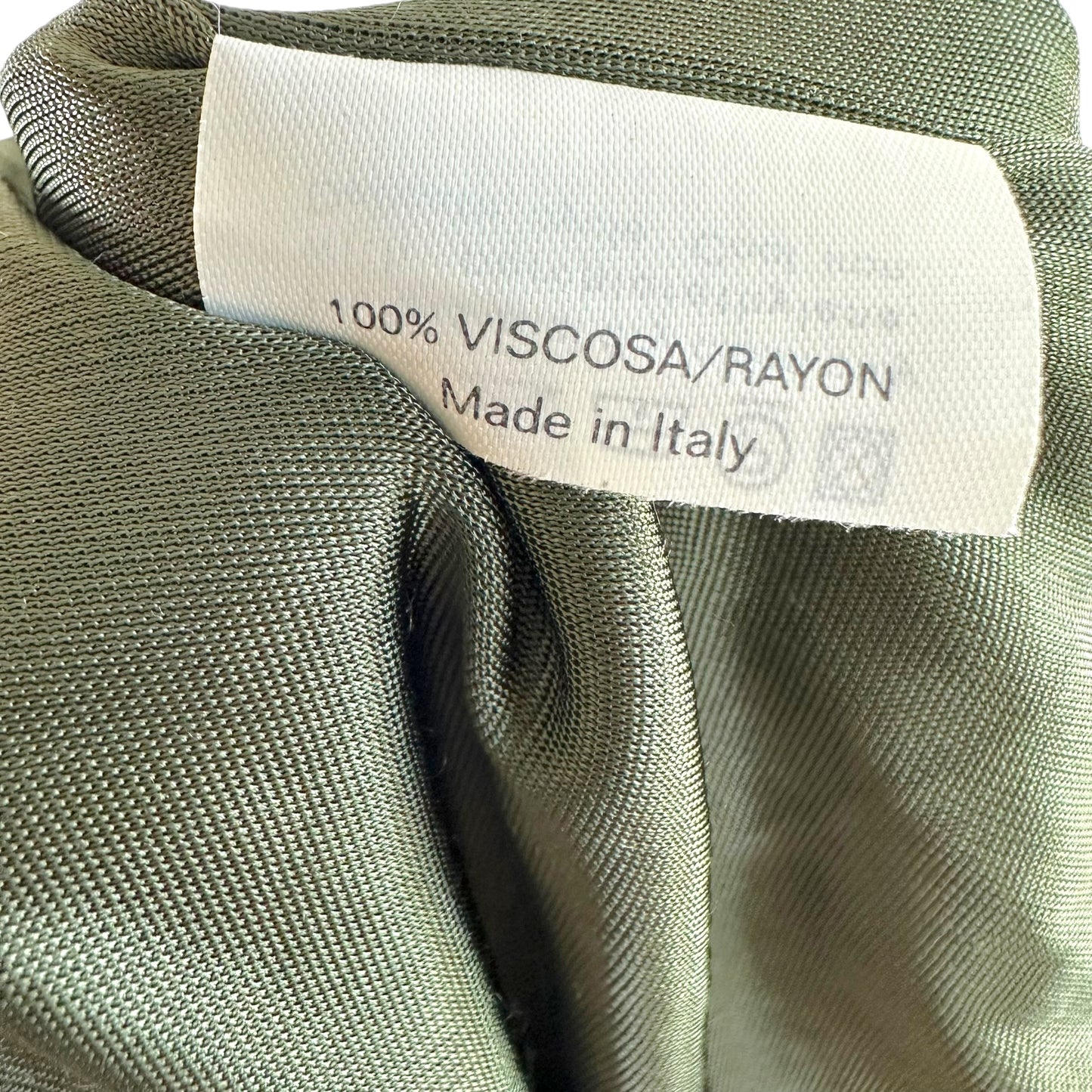 Yves Saint Laurent Khaki Green Knit Silk Midi Skirt