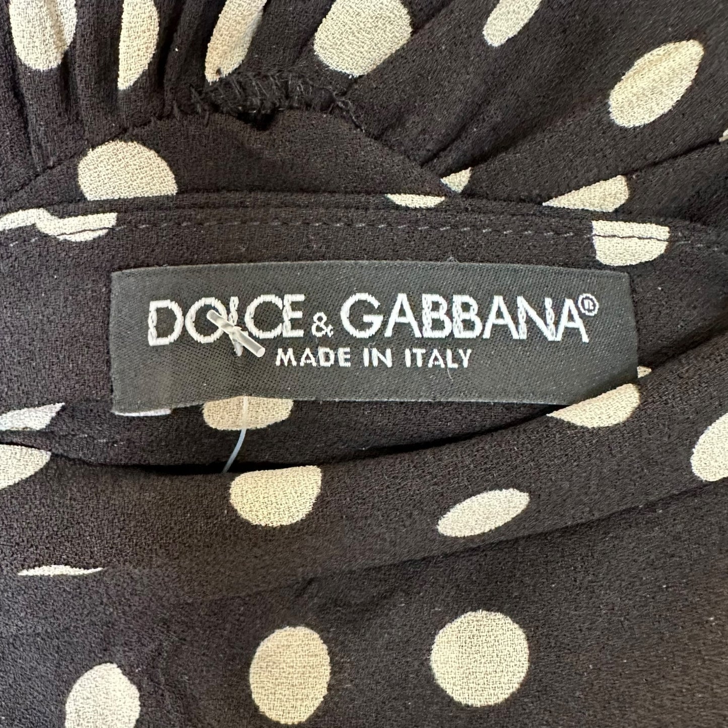 Dolce & Gabbana Polka Dot Print Silk Midi Skirt
