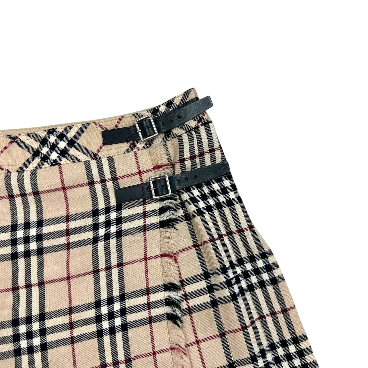 Burberry Blue Label Classic Tan Plaid Pleated Mini Skirt