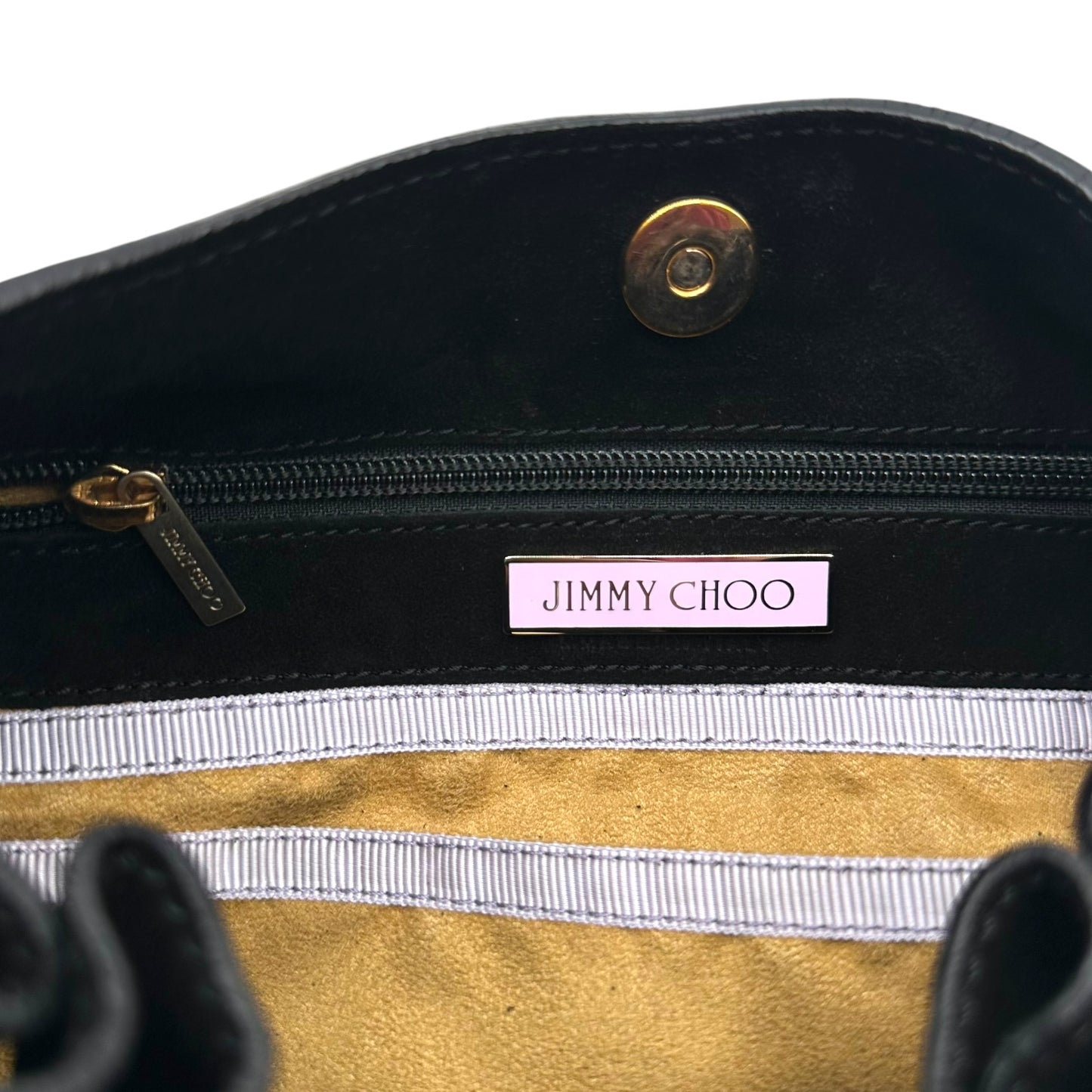 Jimmy Choo Black Suede & Snakeskin Fringe Trim Hobo Bag