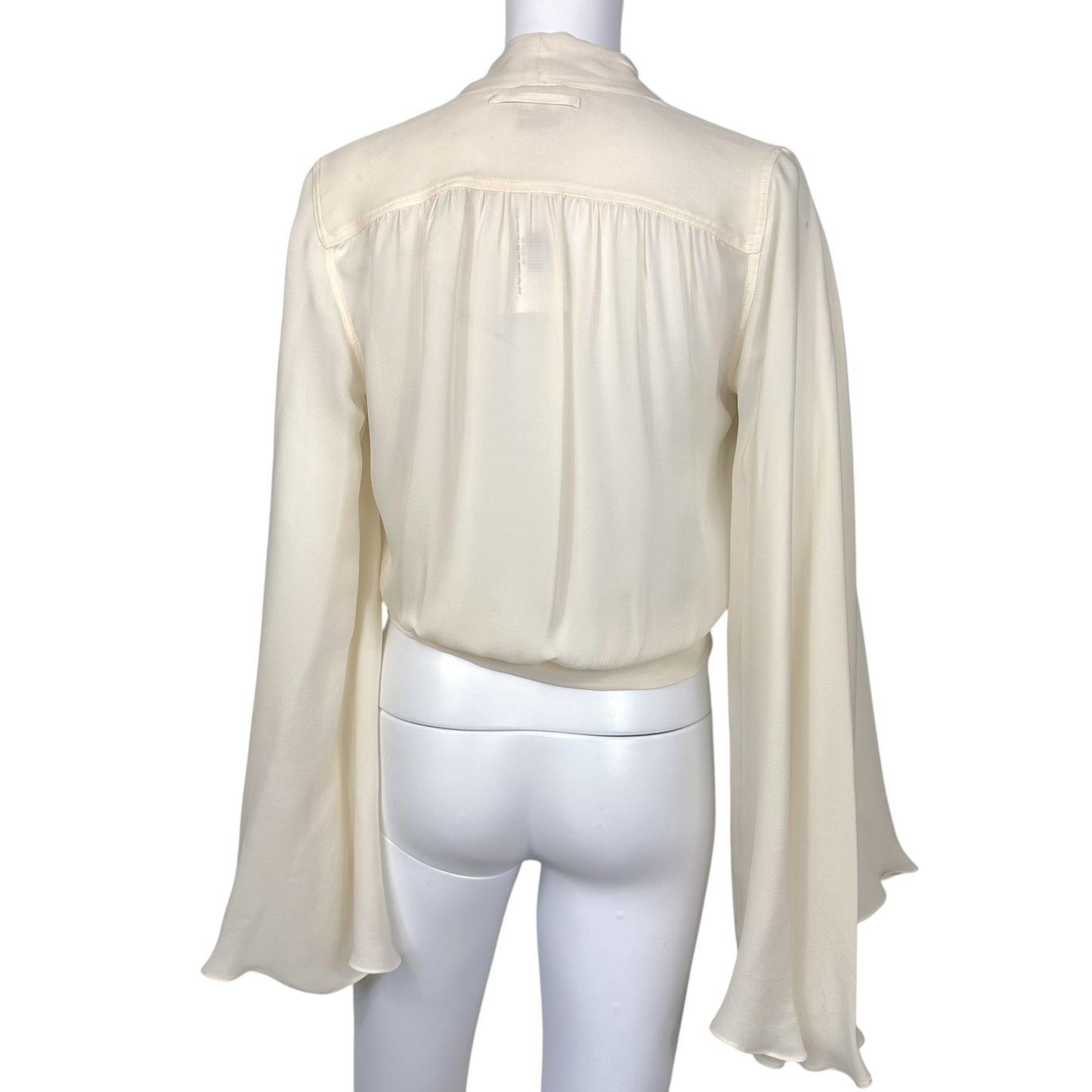Jean Paul Gaultier Ivory Silk Flare Sleeve Blouse