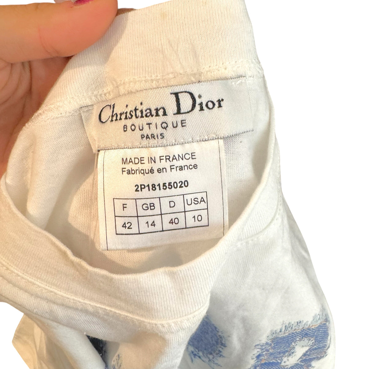 Christian Dior S/S 2002 White Denim Logo T-Shirt