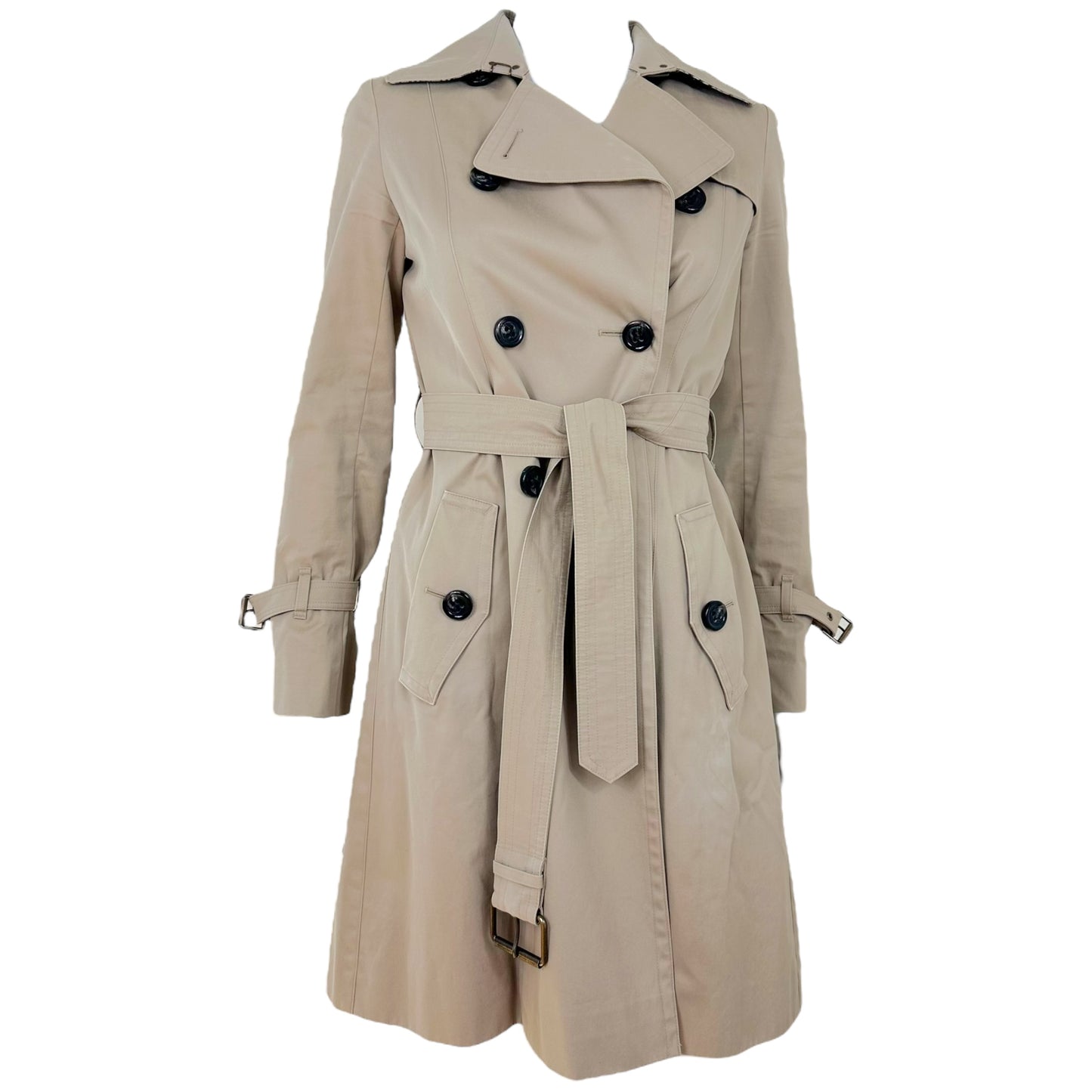 Burberry Tan 2-in-1 Trench Coat with Double-Breasted Design
