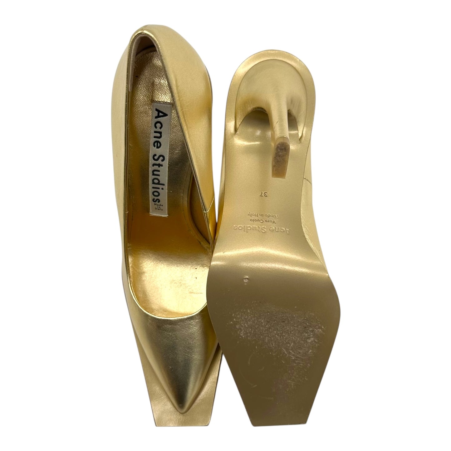 Acne Studios Gold Extended Sole Heels