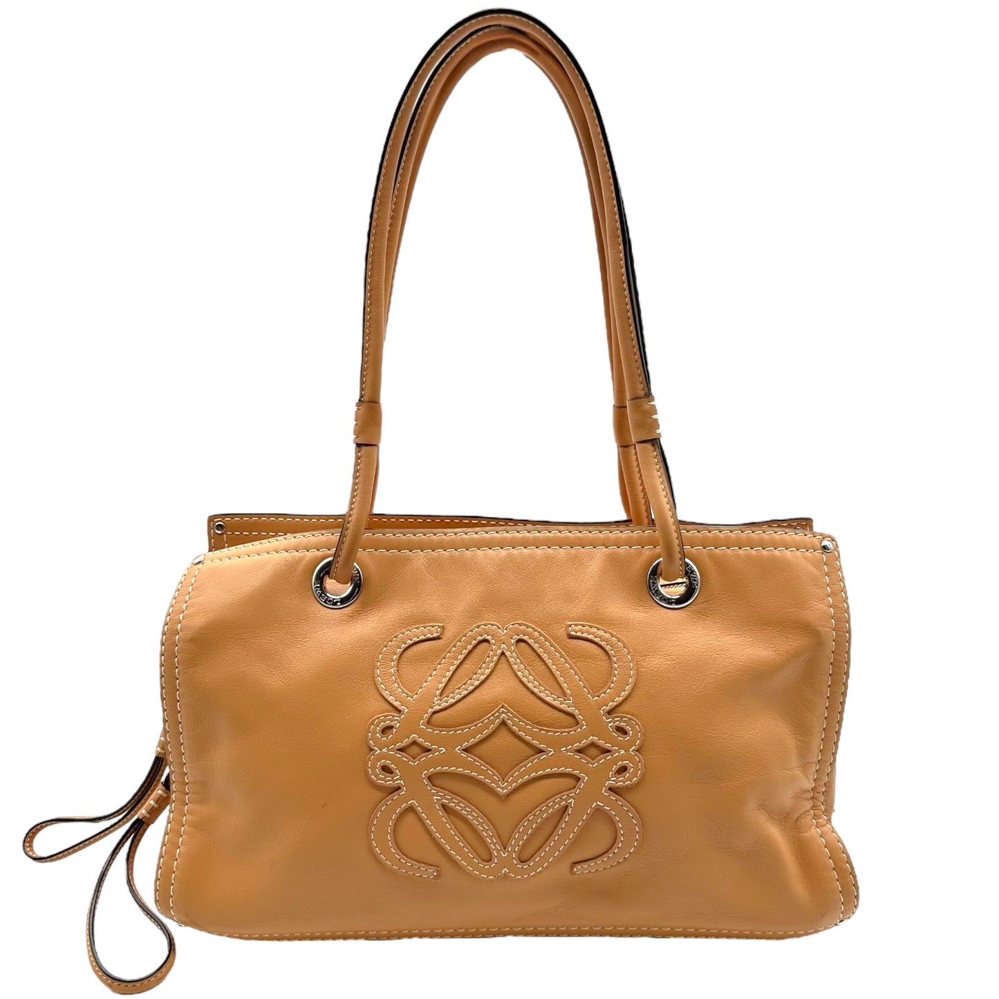 Loewe Tan Leather Anagram Logo Amazona Tote Bag