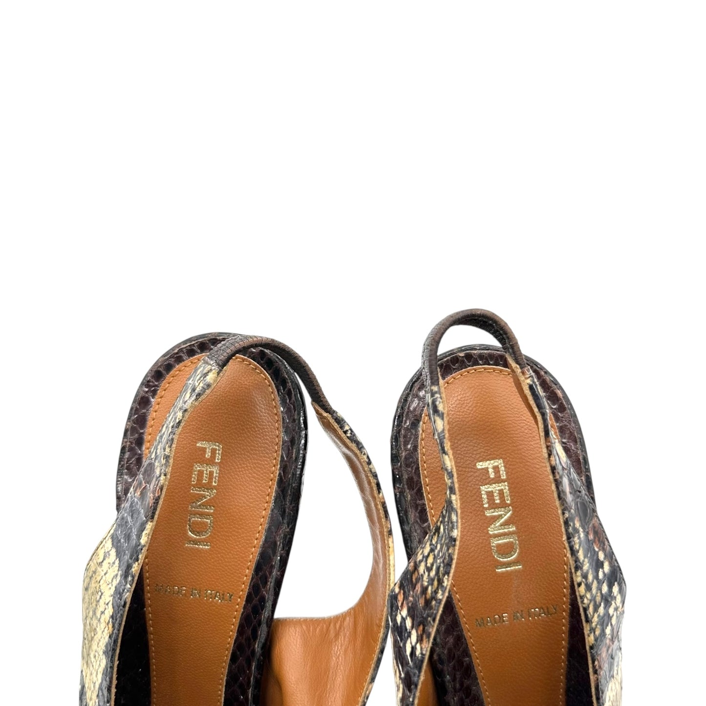 Fendi Python Peep-Toe Platform Heels