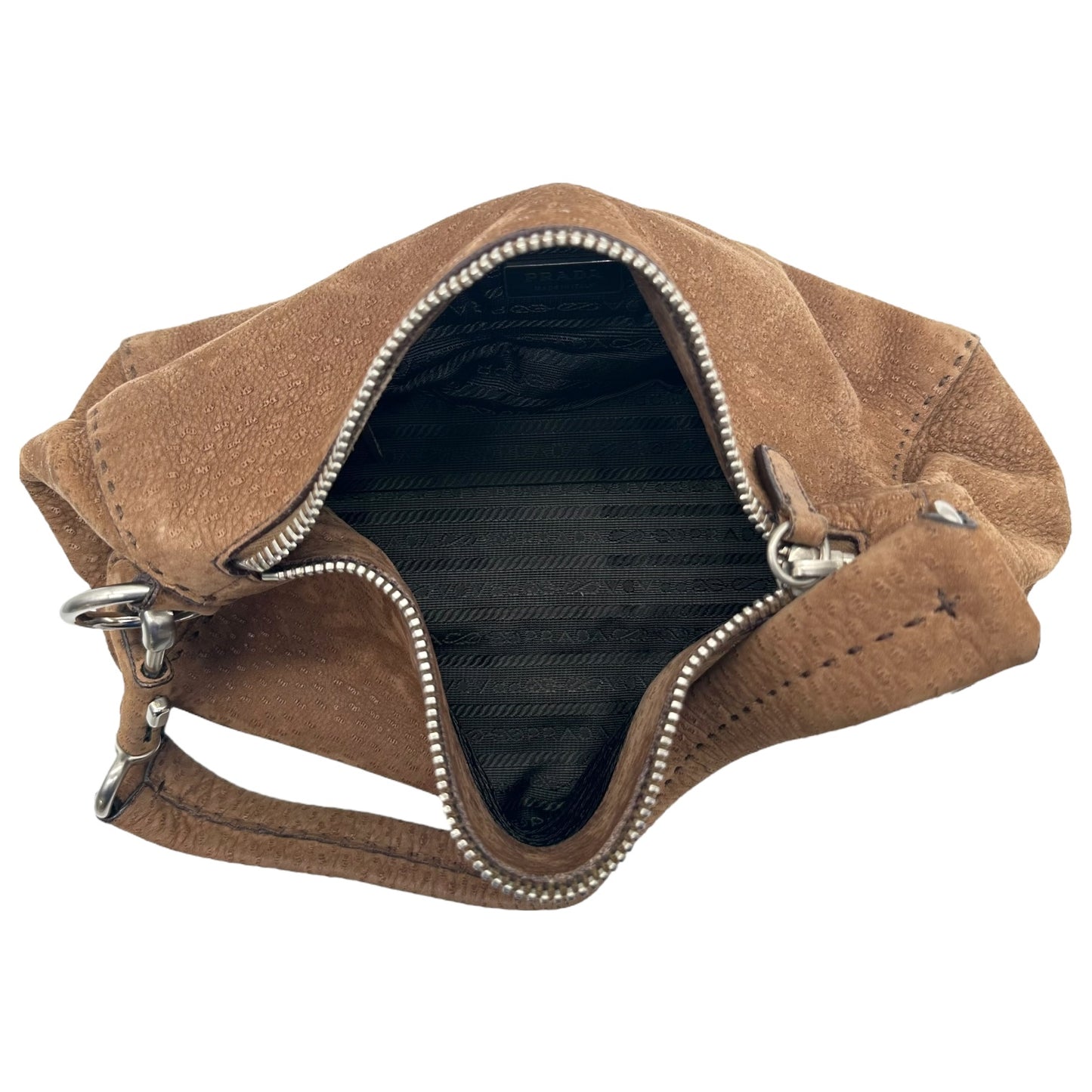 Prada Brown Suede Shoulder Bag