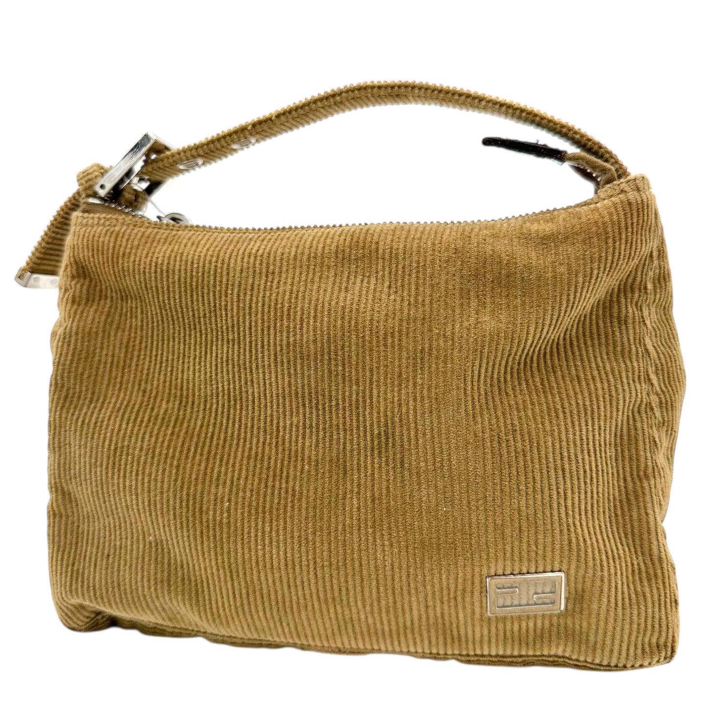 Fendi Brown Corduroy Pochette Bag