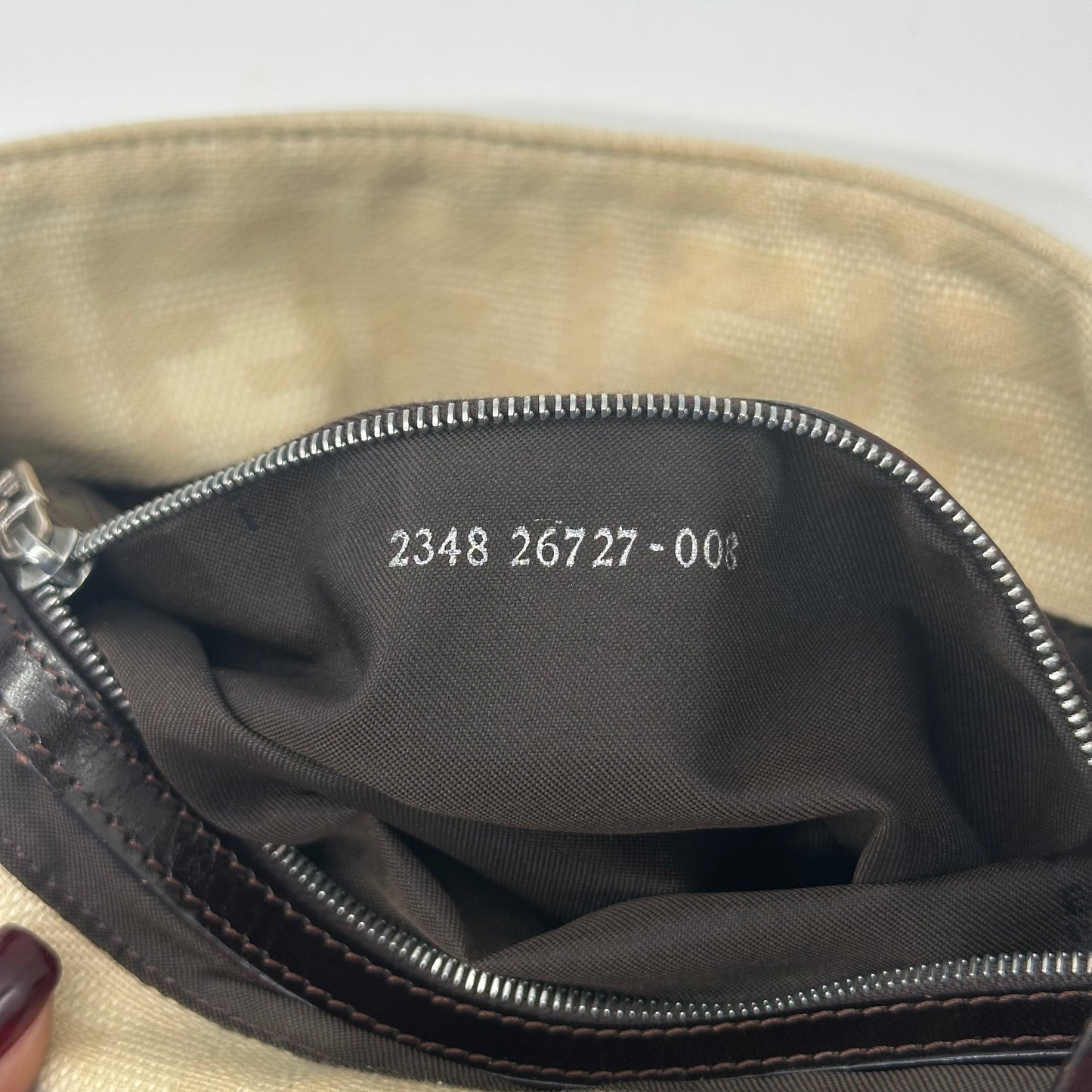 Fendi Ivory Zucca Monogram Square Baguette Shoulder Bag - Outfit Repeater