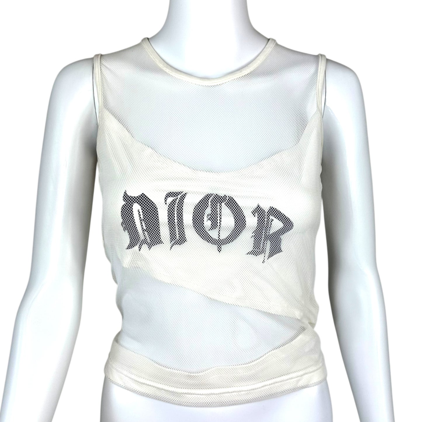 Christian Dior S/S 2003 Old English Logo Mesh Tank