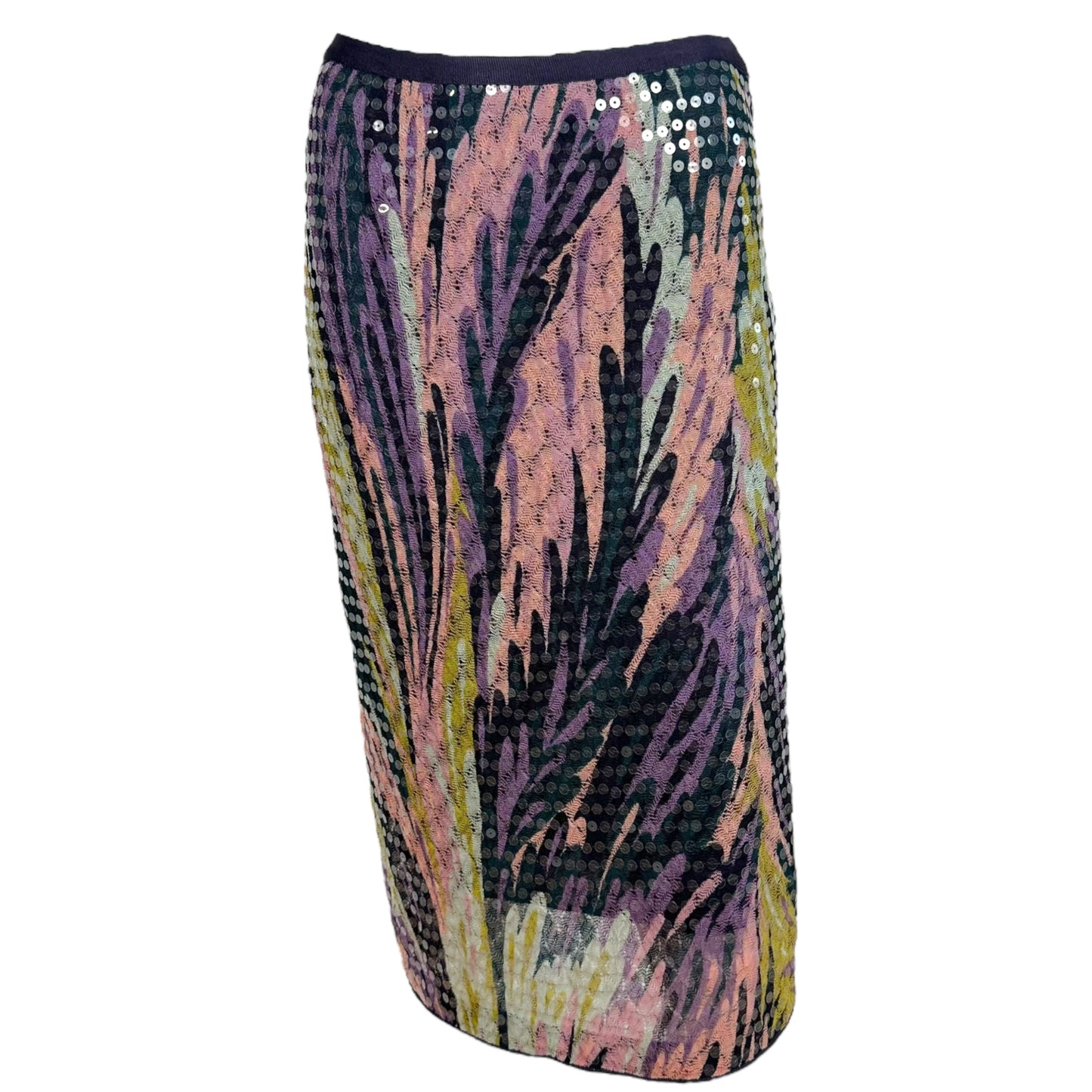 Missoni Purple Knit & Sequin Midi Skirt