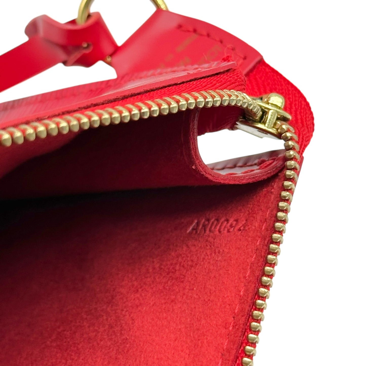 Louis Vuitton Red Epi Leather Pochette Mini Bag