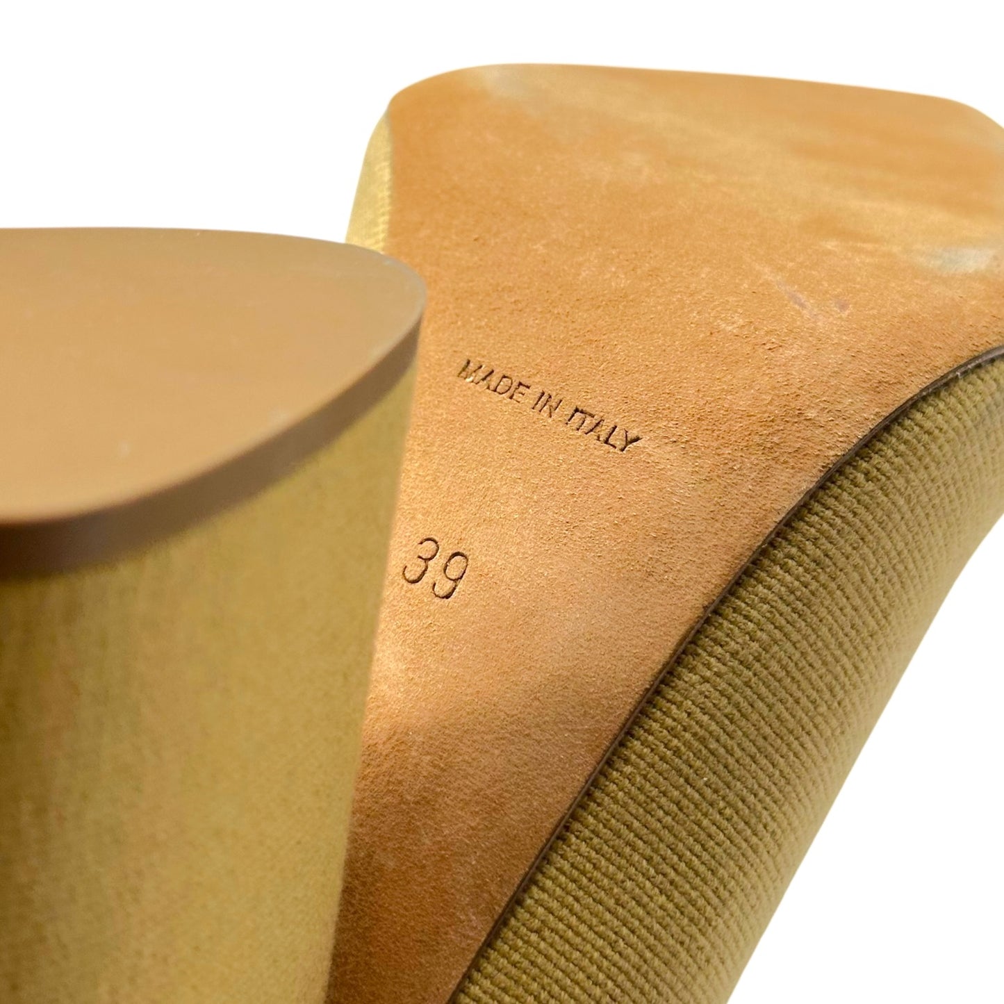Yeezy Beige Stretch Canvas Pointed Toe Heeled Boots