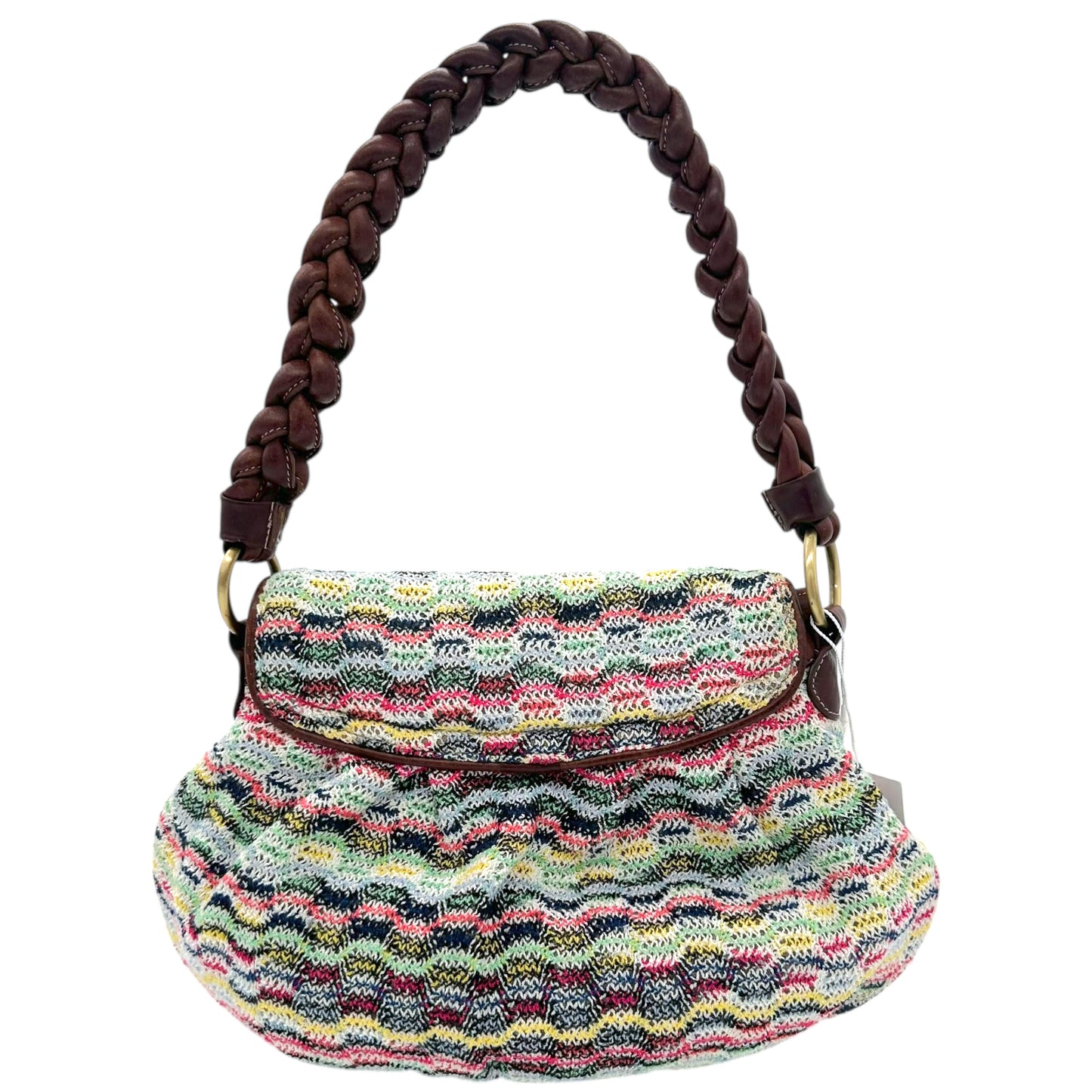 Missoni Multicolor Knit Braided Strap Shoulder Bag