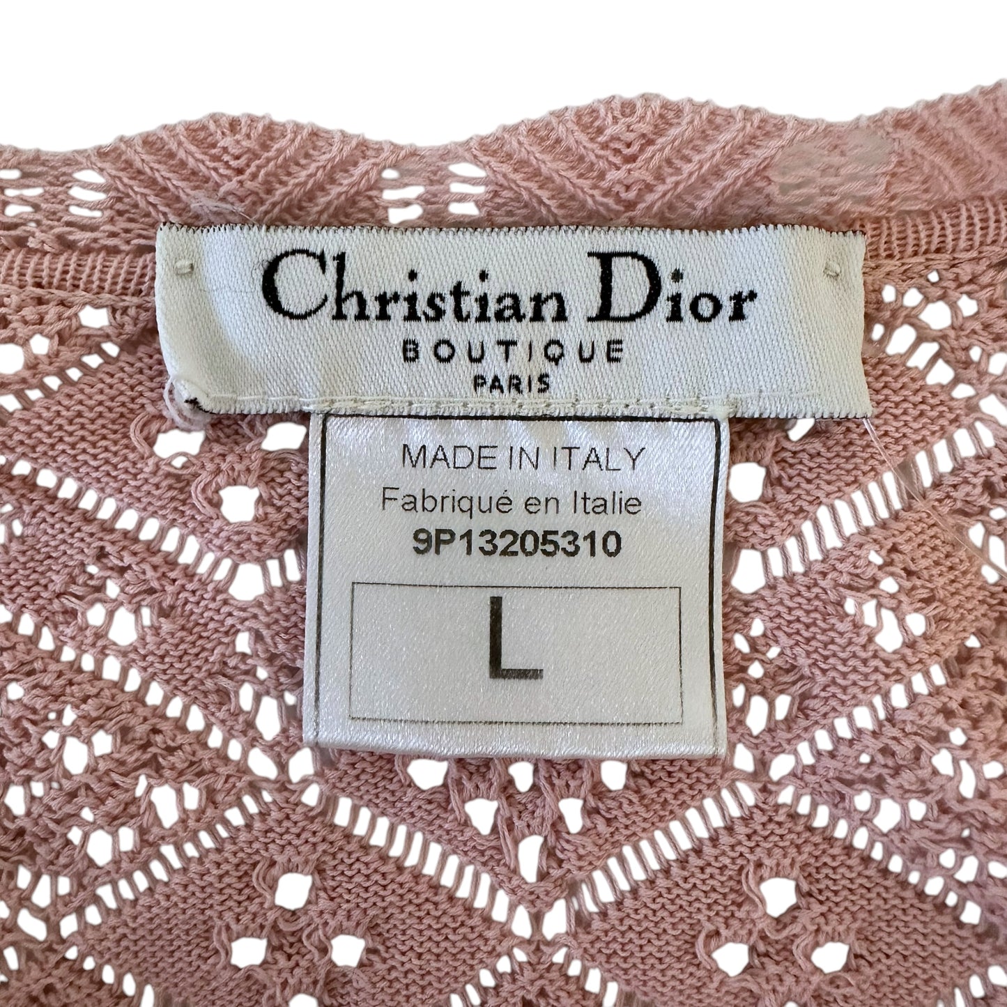 Dior Spring 1999 Pink Knit Sweater Top