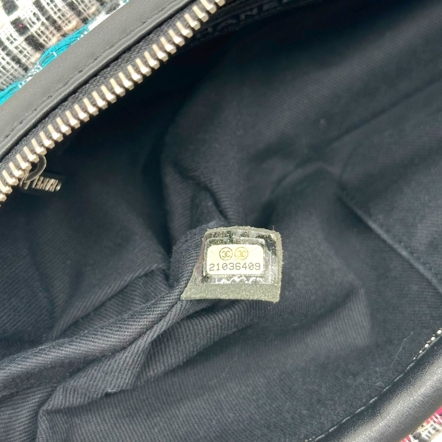 Chanel Multicolor Tweed Logo Medium Flap Bag 2015-16