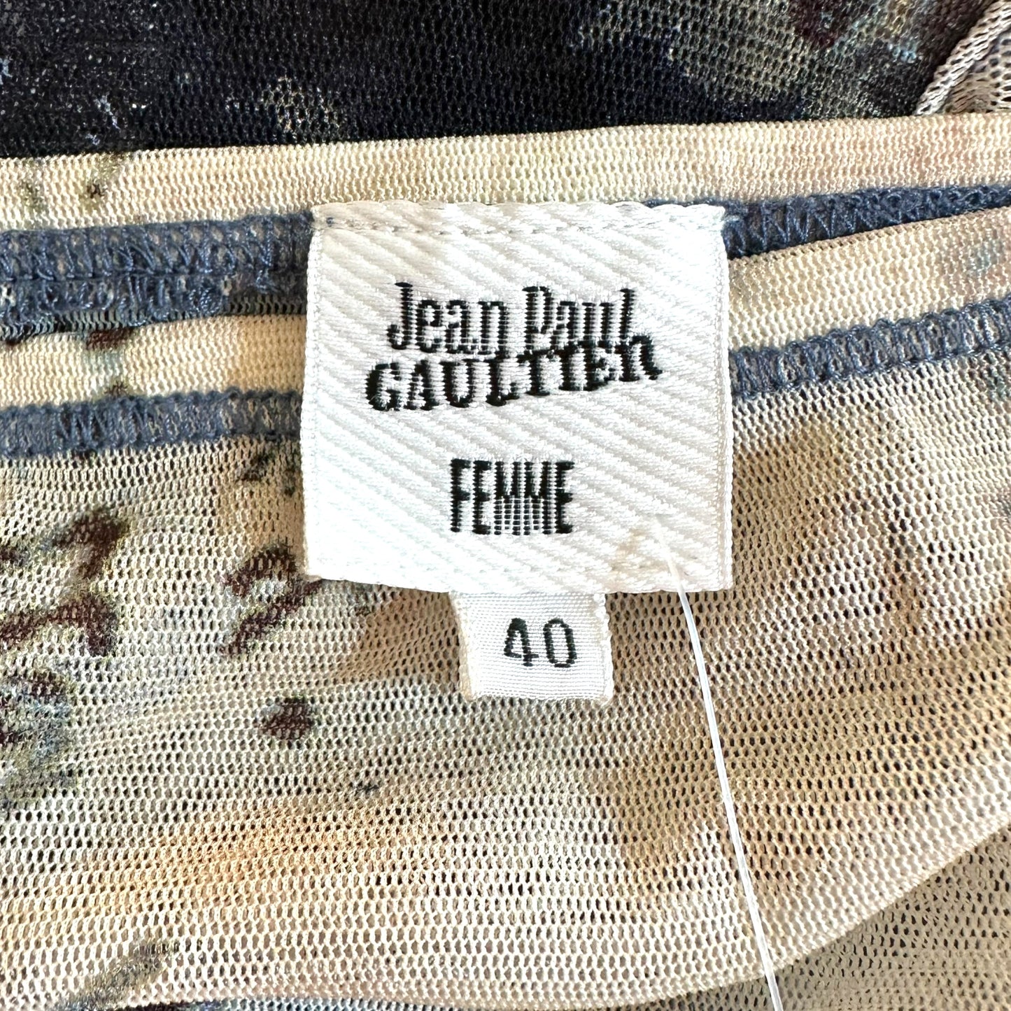 Jean Paul Gaultier Outdoor Print Asymmetrical Mesh Midi Skirt