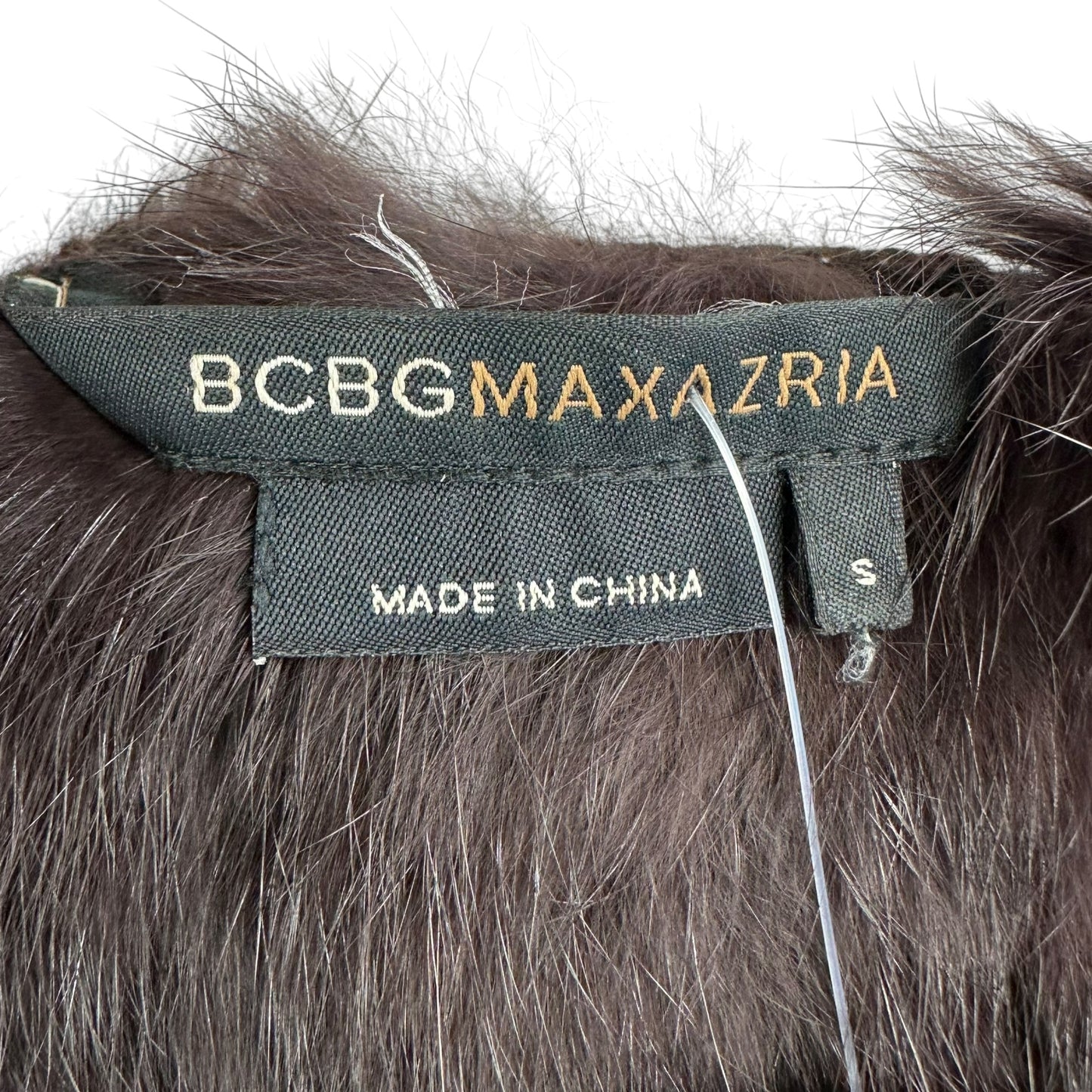 BCBGMaxAzria Brown Rabbit Fur Vest