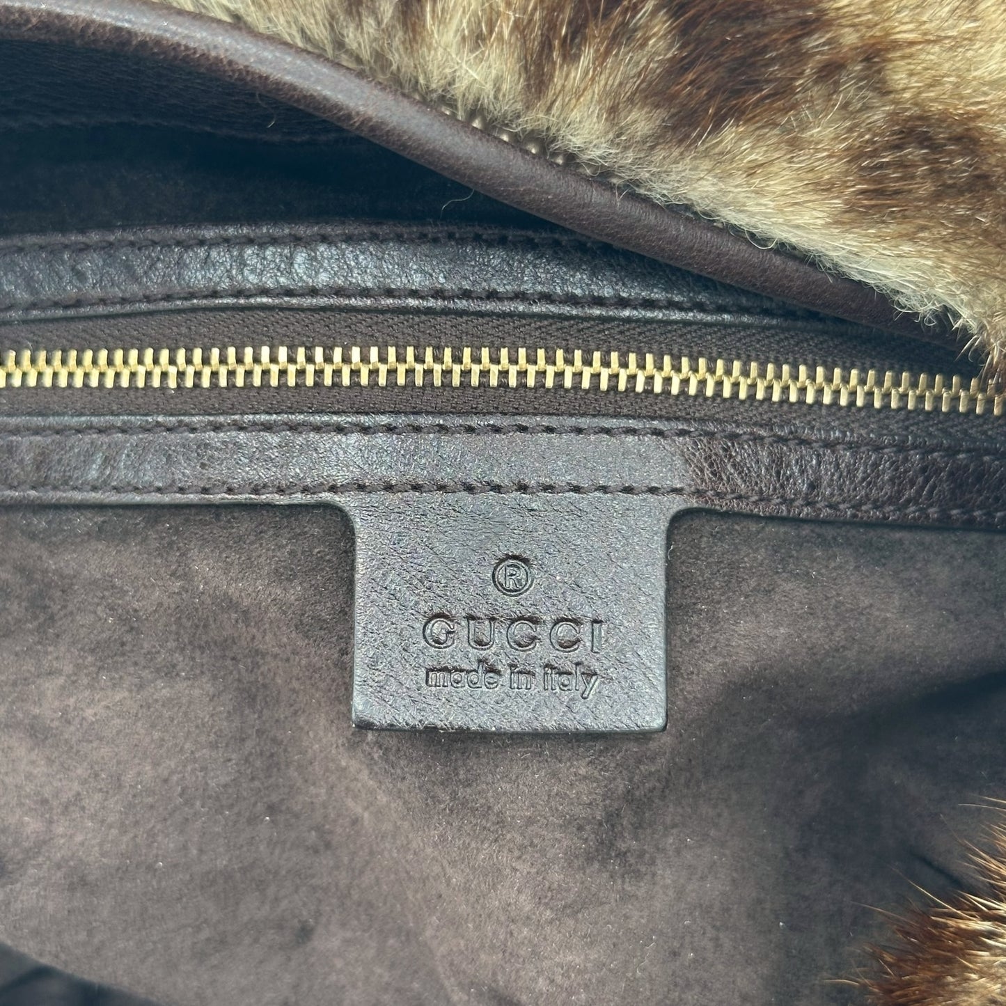 Gucci Leopard Print Fur Large Signoria Hobo Bag