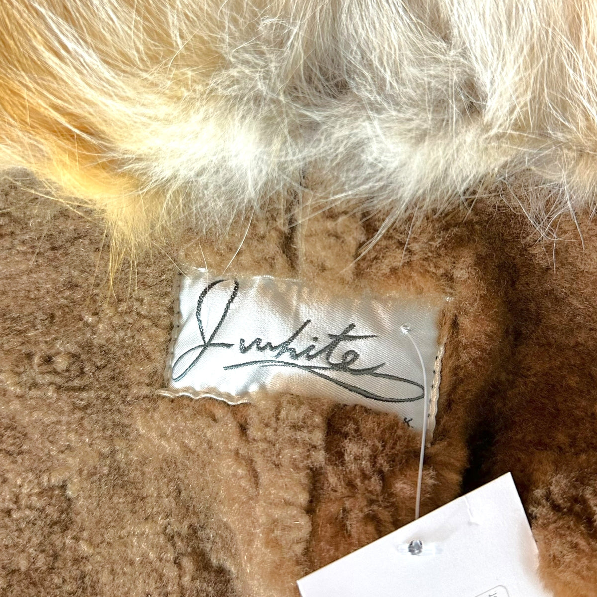 Josephine Shearling Jacket Blue Brown Fur Collar