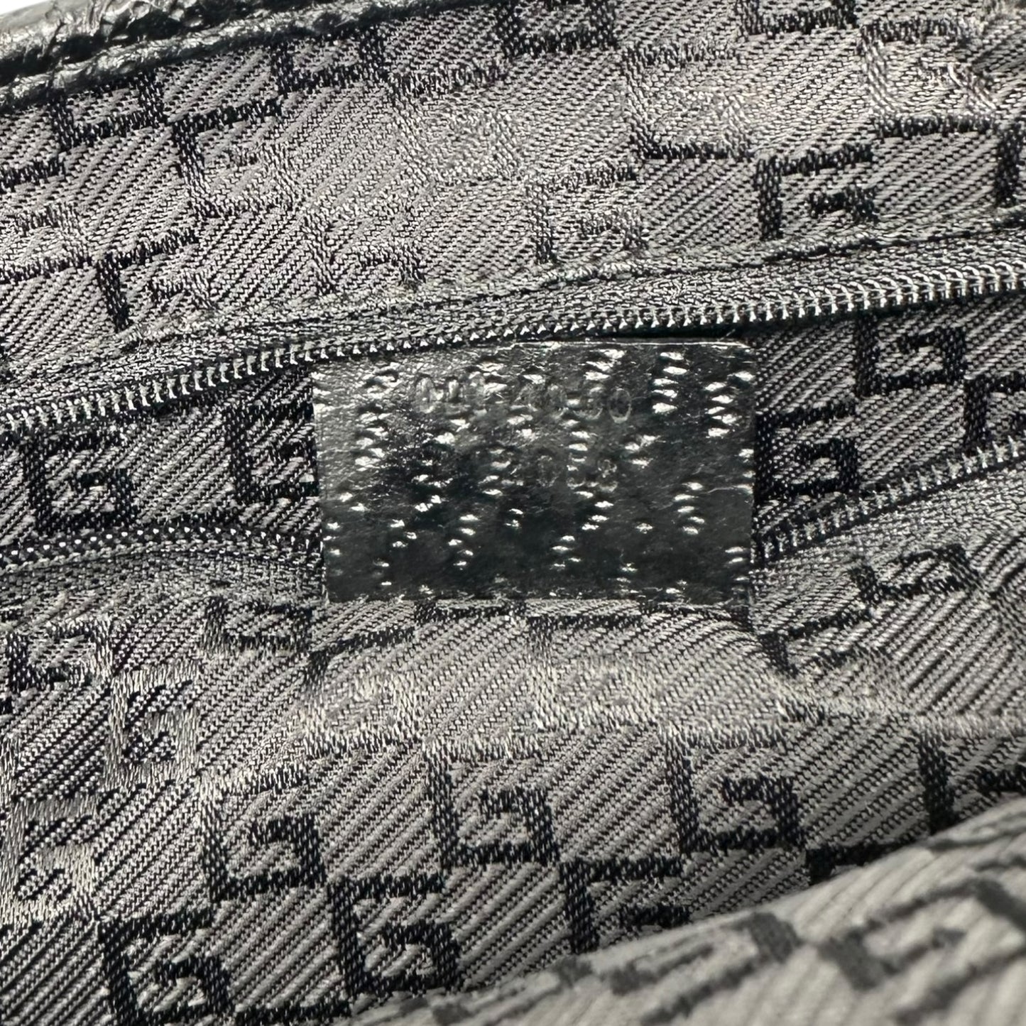 Gucci Bamboo Handle Black Monogram Jackie Shoulder Bag