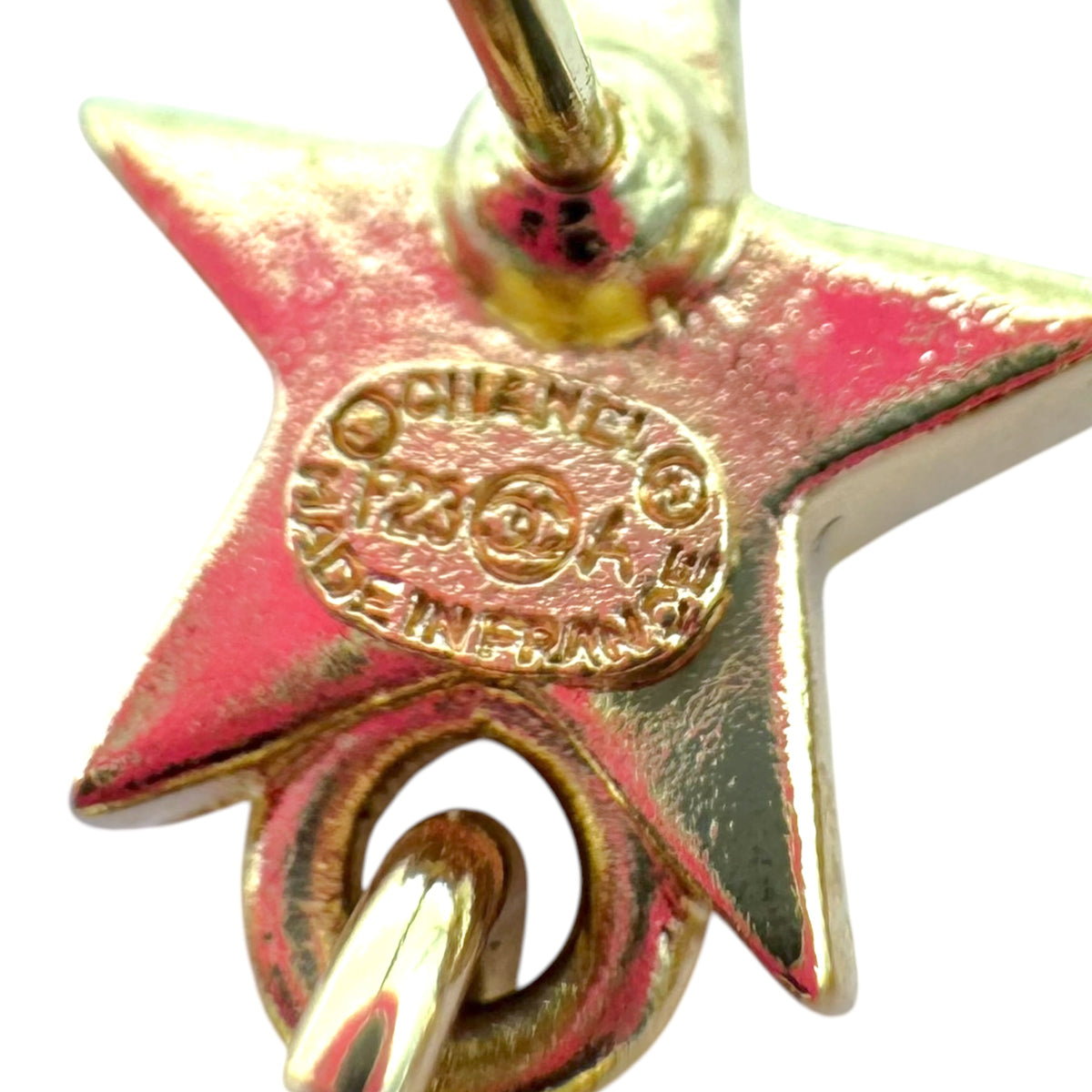 Chanel Gold Crystal Star Dangly Earrings