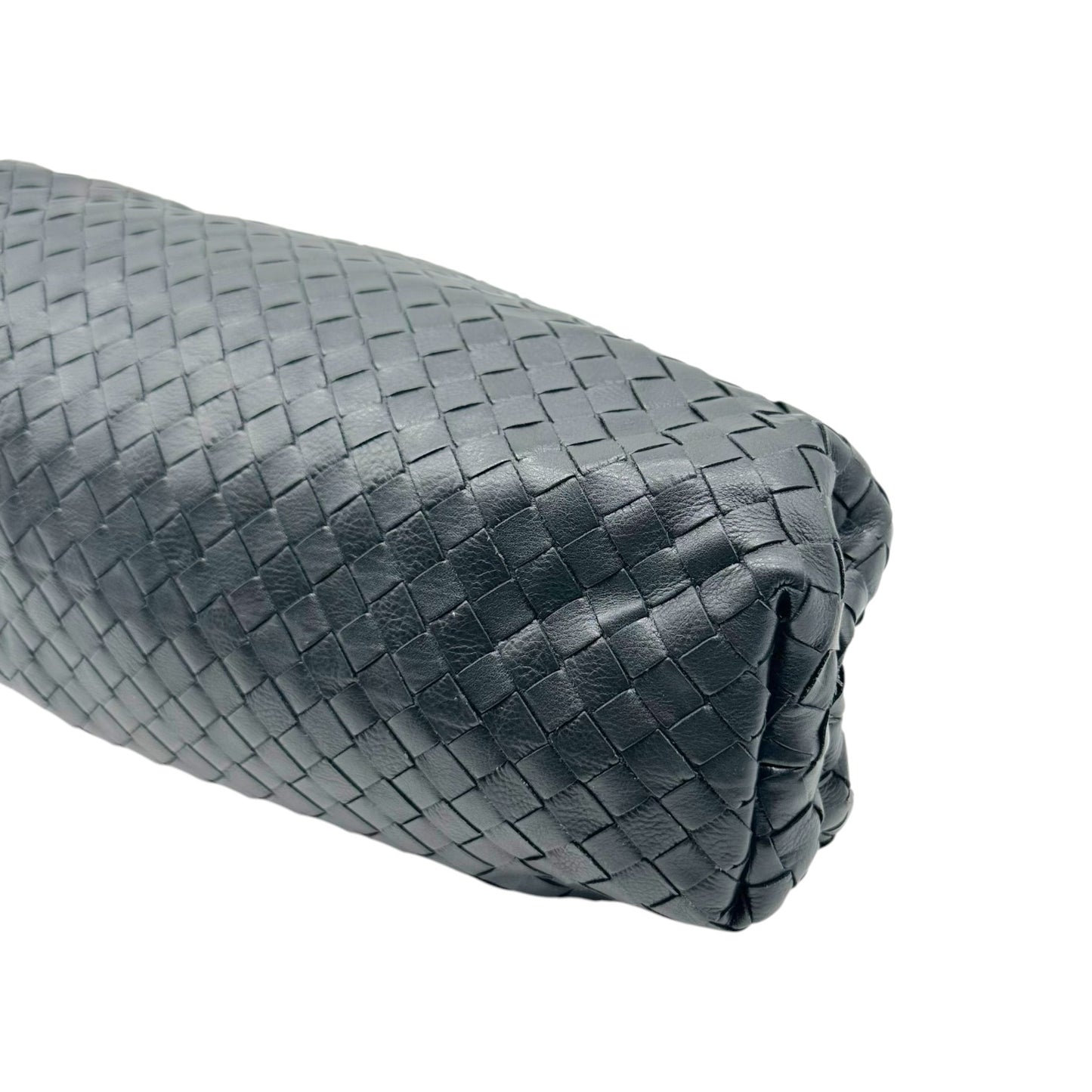 Bottega Veneta Black Intrecciato Lambskin Clutch Bag