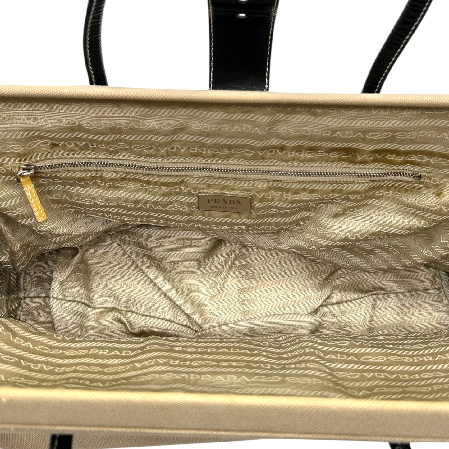 Prada Ivory & Patent Leather Doctors Bag