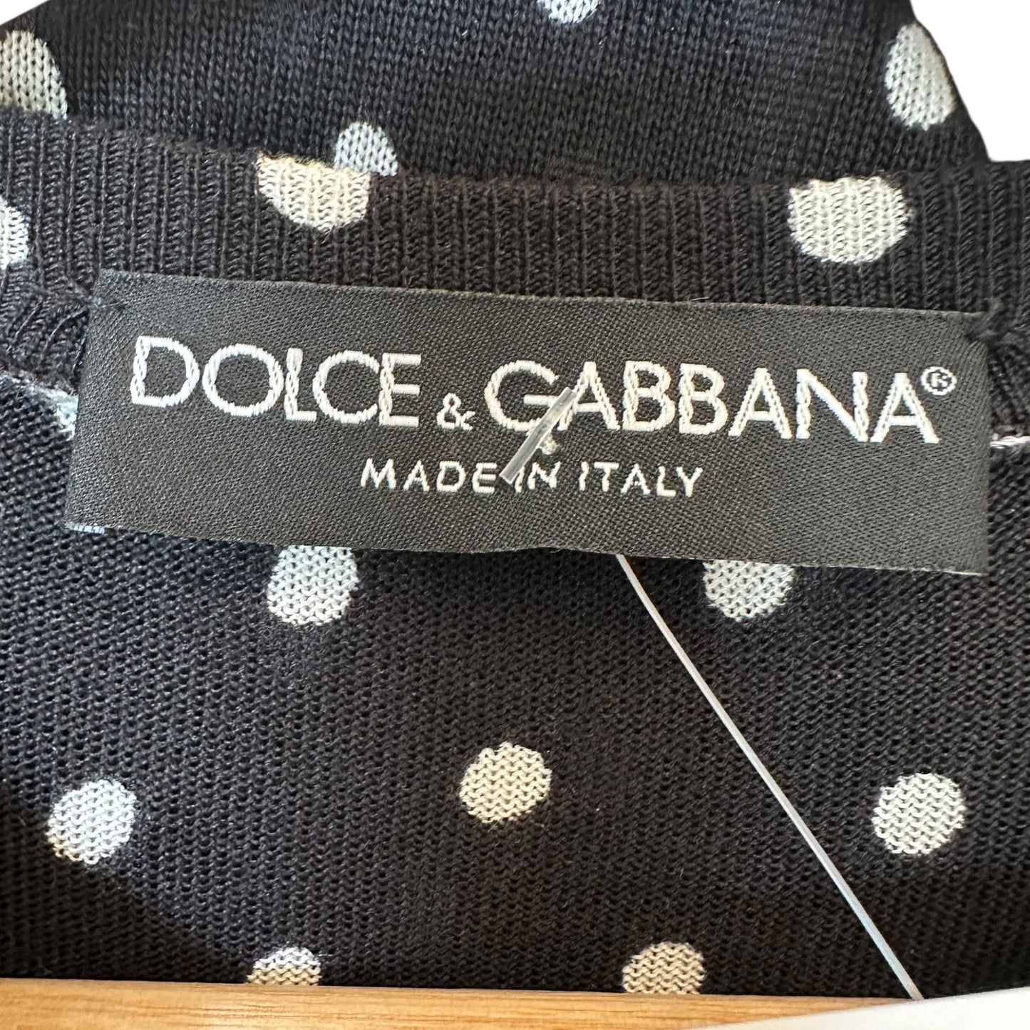 Dolce & Gabbana Polka Dot Print Silk Knit Cardigan