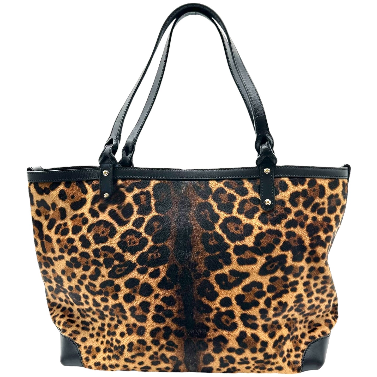 Gucci Leopard Print Ponyhair Tote Bag