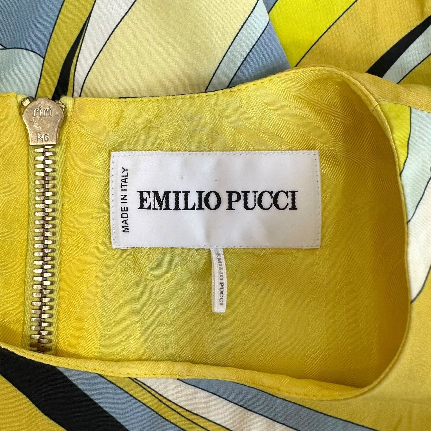 Emilio Pucci Blue & Green Printed Mini Dress