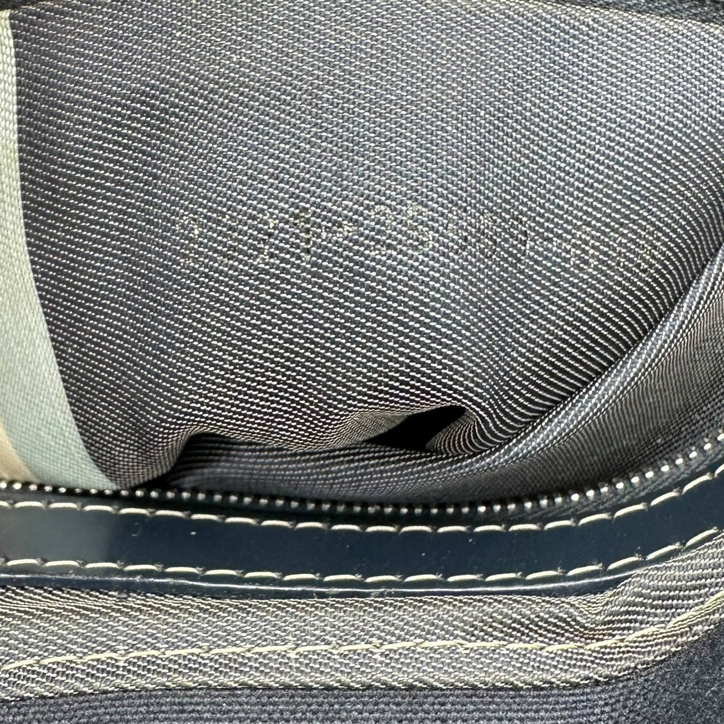 Fendi Navy Blue Canvas Swirl Enamel Baguette Shoulder Bag - Outfit Repeater