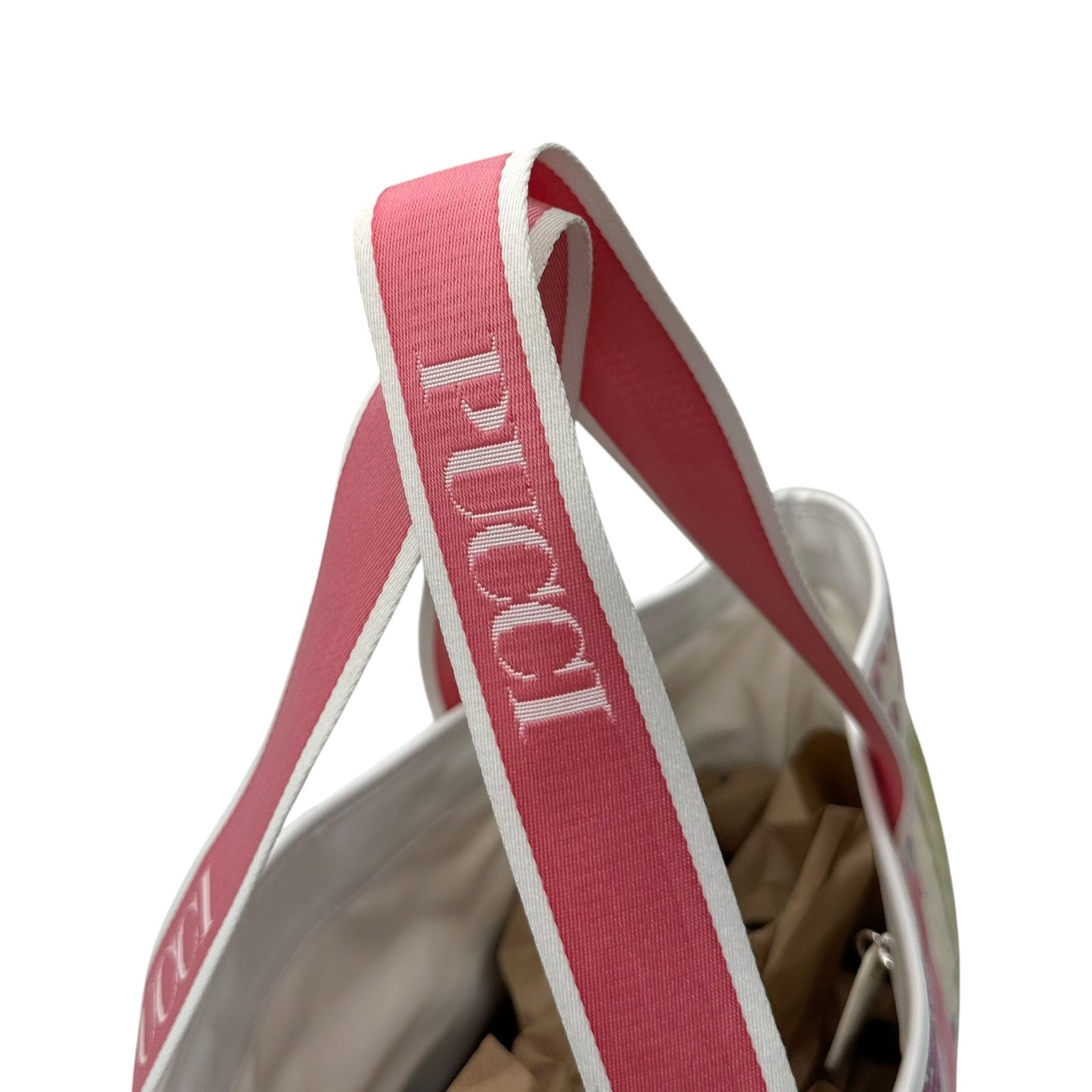 Emilio Pucci Pink & Blue Printed Terrycloth Beach Tote Bag