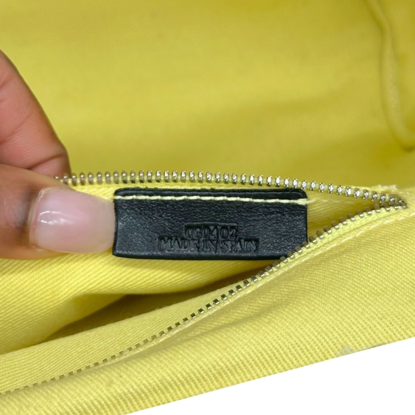 Loewe Black Studded Leather Logo Kisslock Pochette Bag