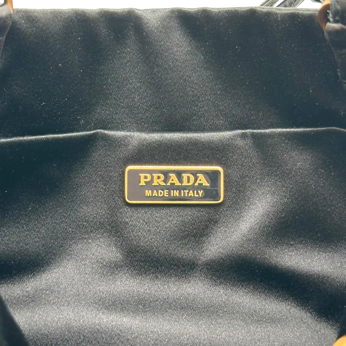 Prada Black Leather Gold Studded Mini Bag