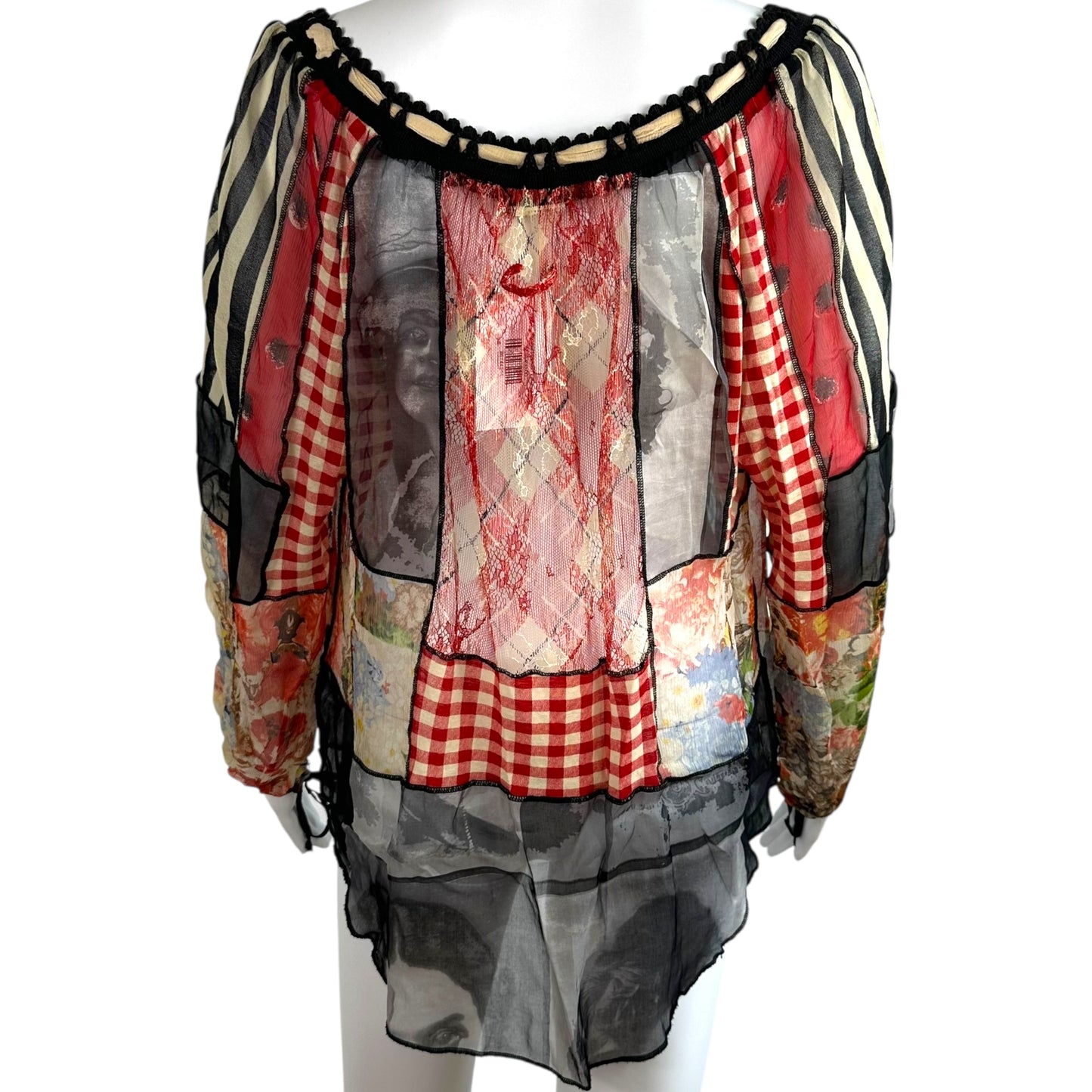 Jean Paul Gaultier Patchwork Patterned Blouse